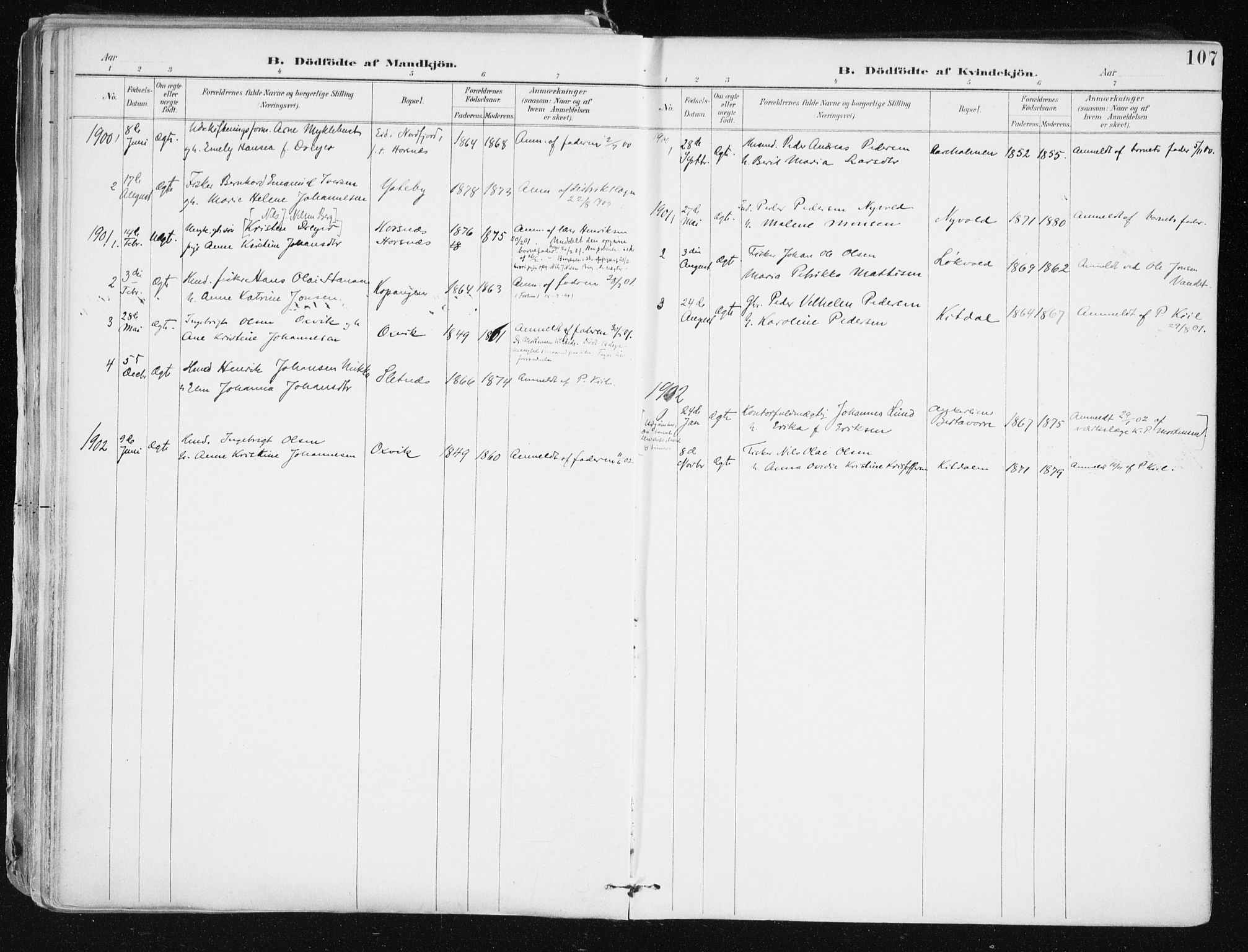 Lyngen sokneprestembete, SATØ/S-1289/H/He/Hea/L0008kirke: Parish register (official) no. 8, 1891-1902, p. 107