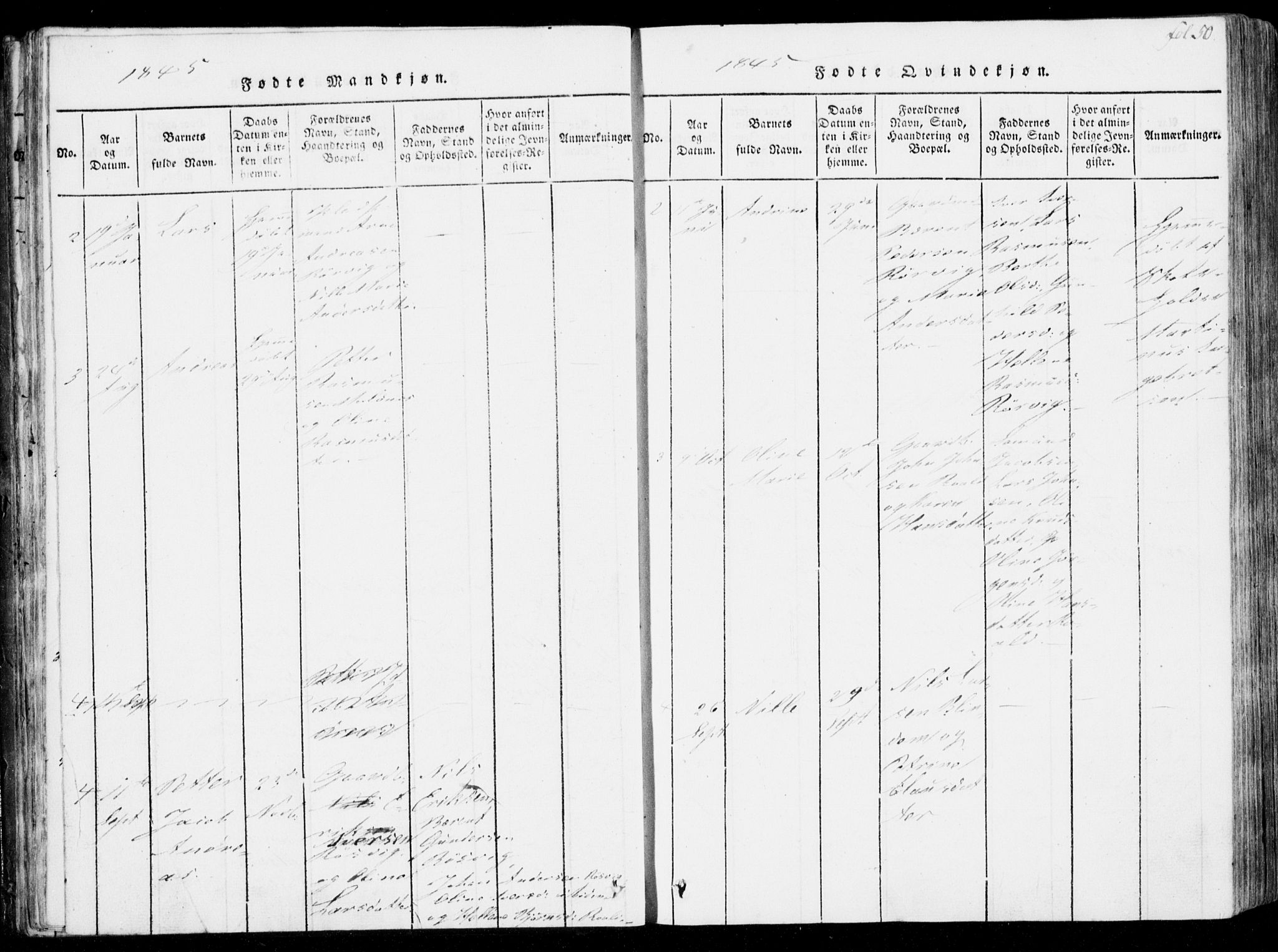 Ministerialprotokoller, klokkerbøker og fødselsregistre - Møre og Romsdal, SAT/A-1454/537/L0517: Parish register (official) no. 537A01, 1818-1862, p. 50
