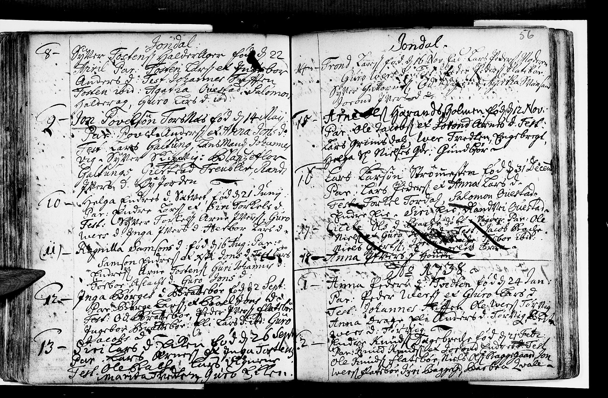 Strandebarm sokneprestembete, SAB/A-78401/H/Haa: Parish register (official) no. A 2 /2, 1727-1750, p. 56