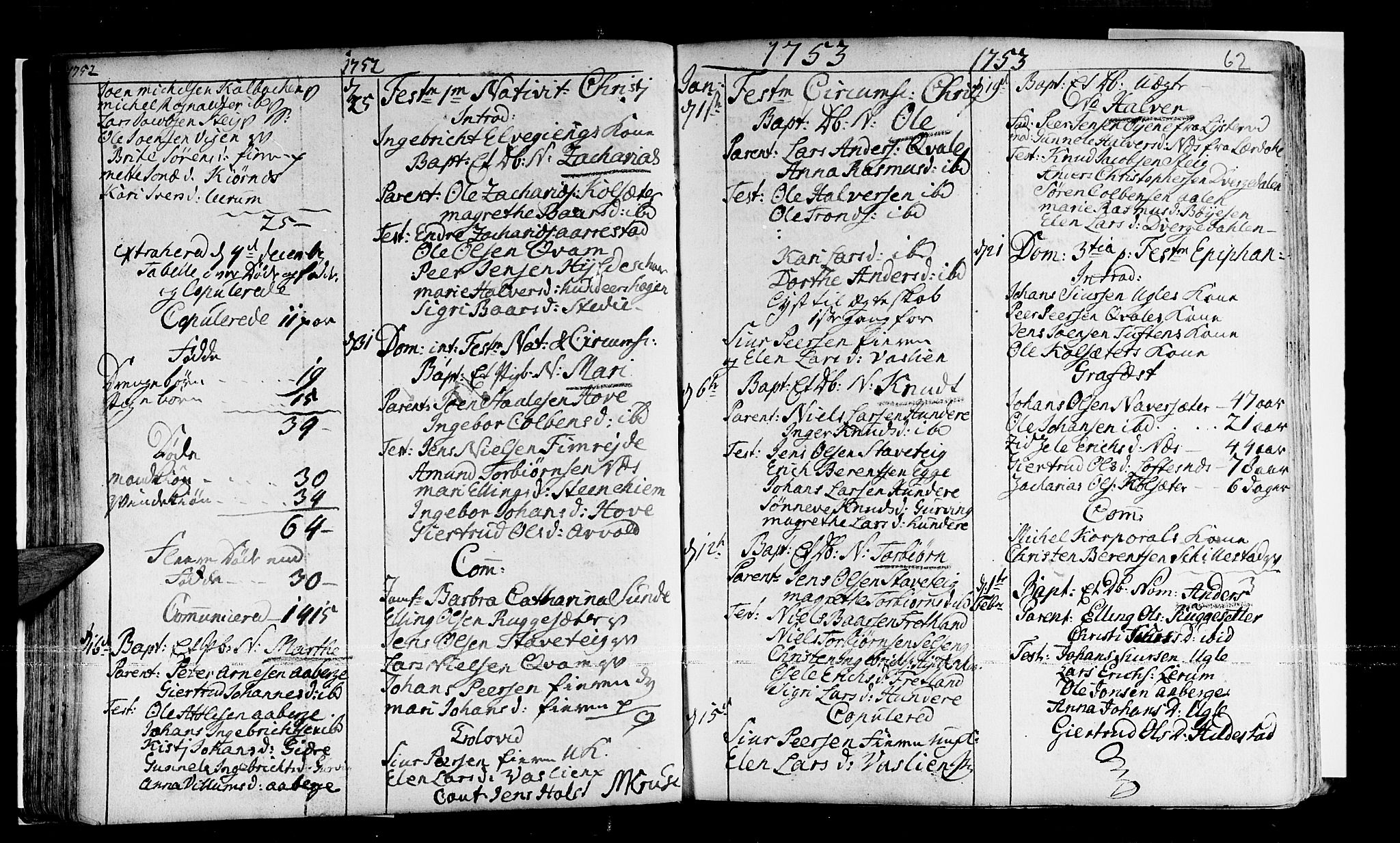 Sogndal sokneprestembete, SAB/A-81301/H/Haa/Haaa/L0003: Parish register (official) no. A 3, 1747-1768, p. 62