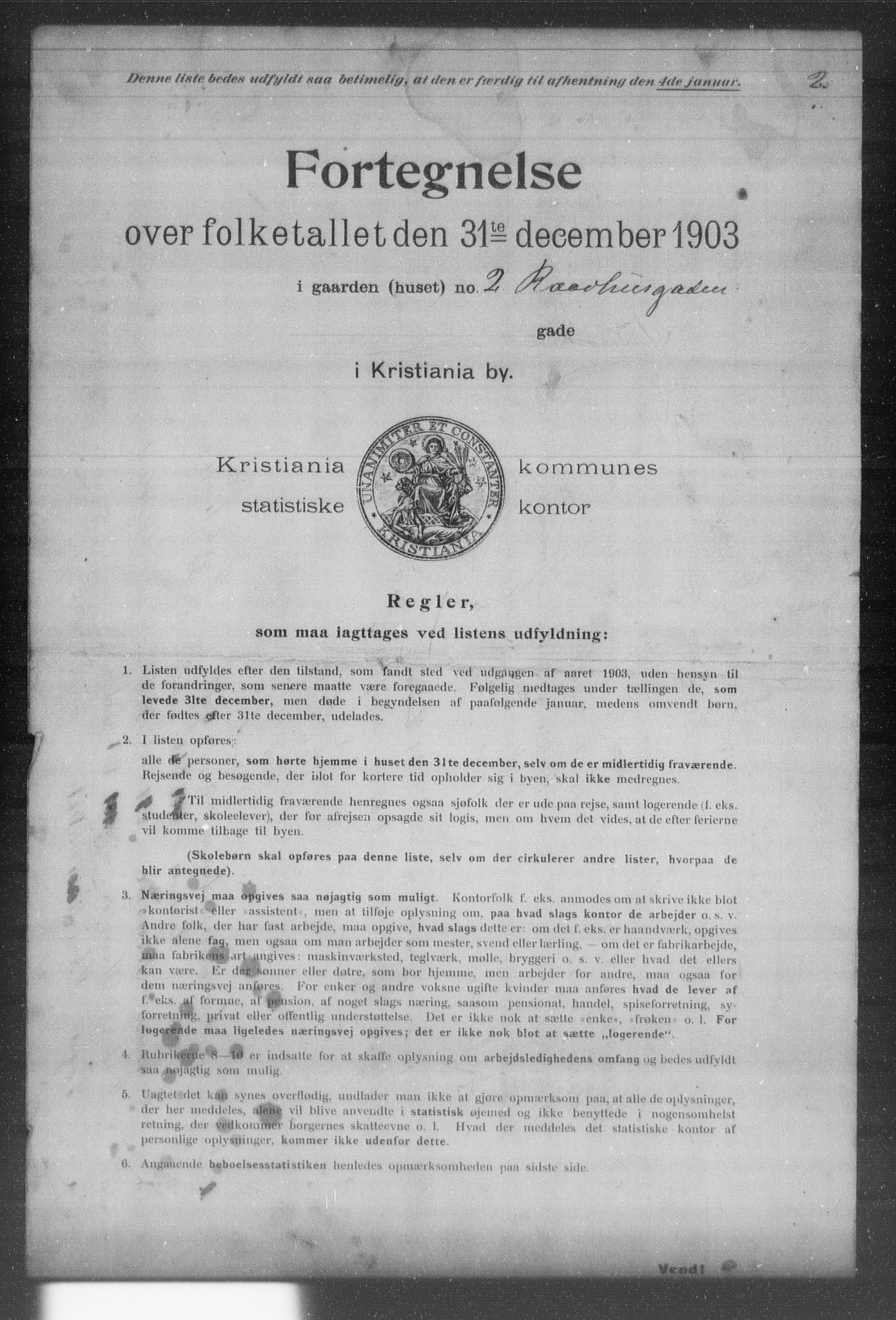 OBA, Municipal Census 1903 for Kristiania, 1903, p. 16918