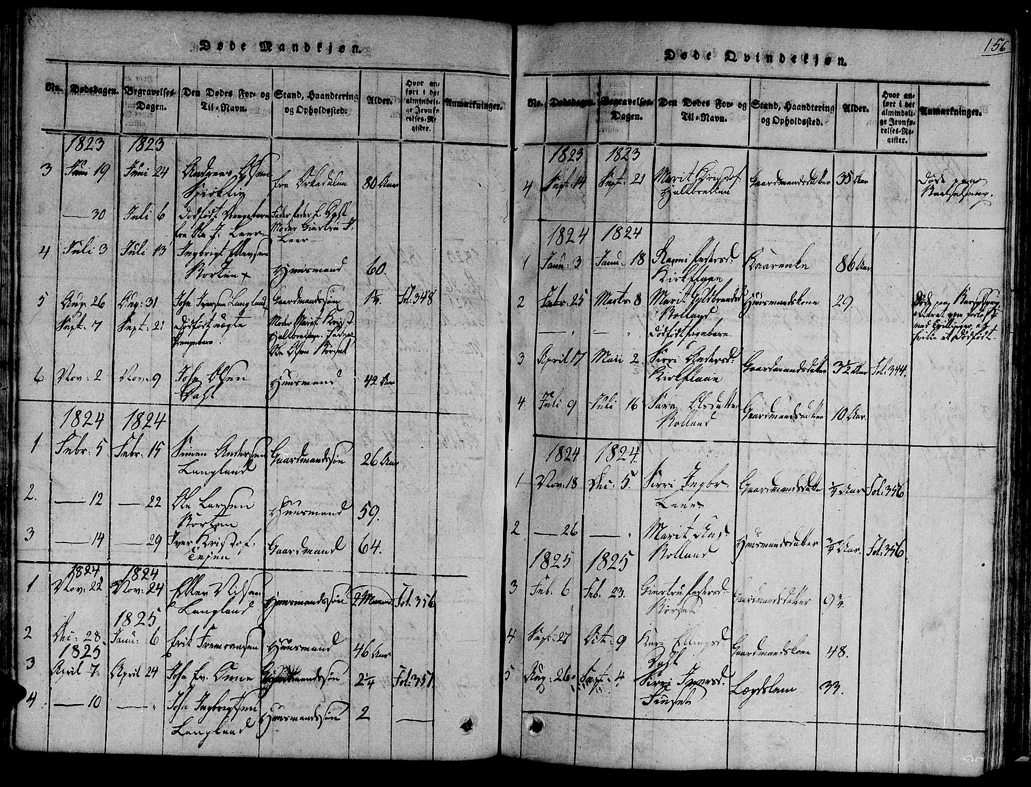 Ministerialprotokoller, klokkerbøker og fødselsregistre - Sør-Trøndelag, SAT/A-1456/691/L1066: Parish register (official) no. 691A03 /2, 1816-1826, p. 156