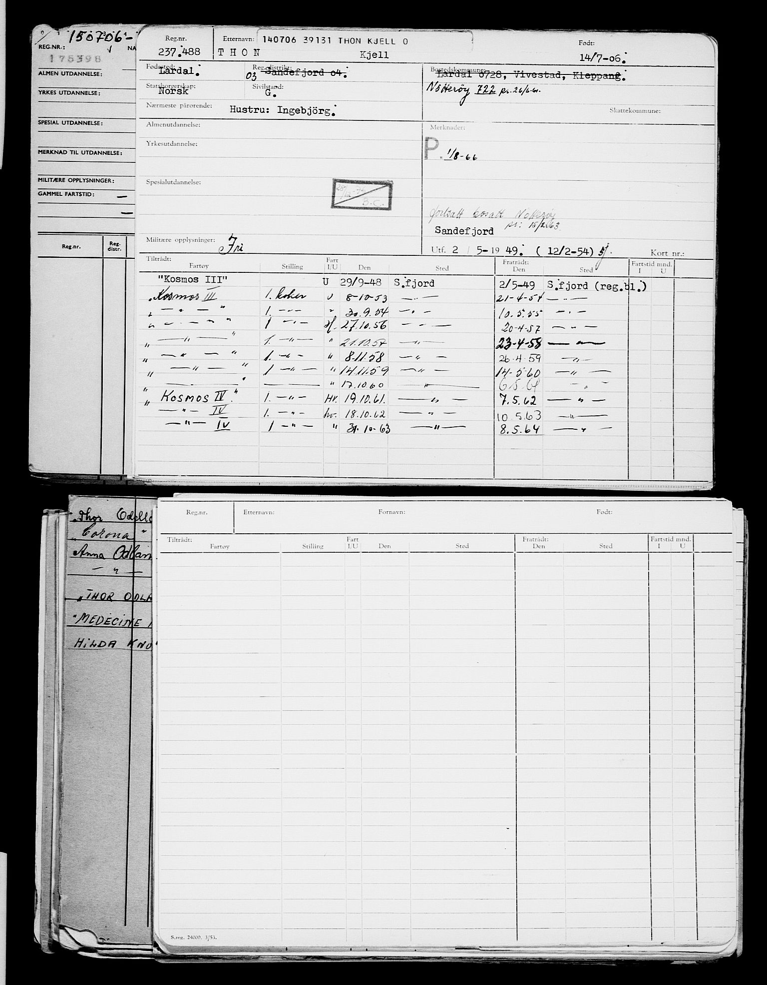 Direktoratet for sjømenn, AV/RA-S-3545/G/Gb/L0066: Hovedkort, 1906, p. 154