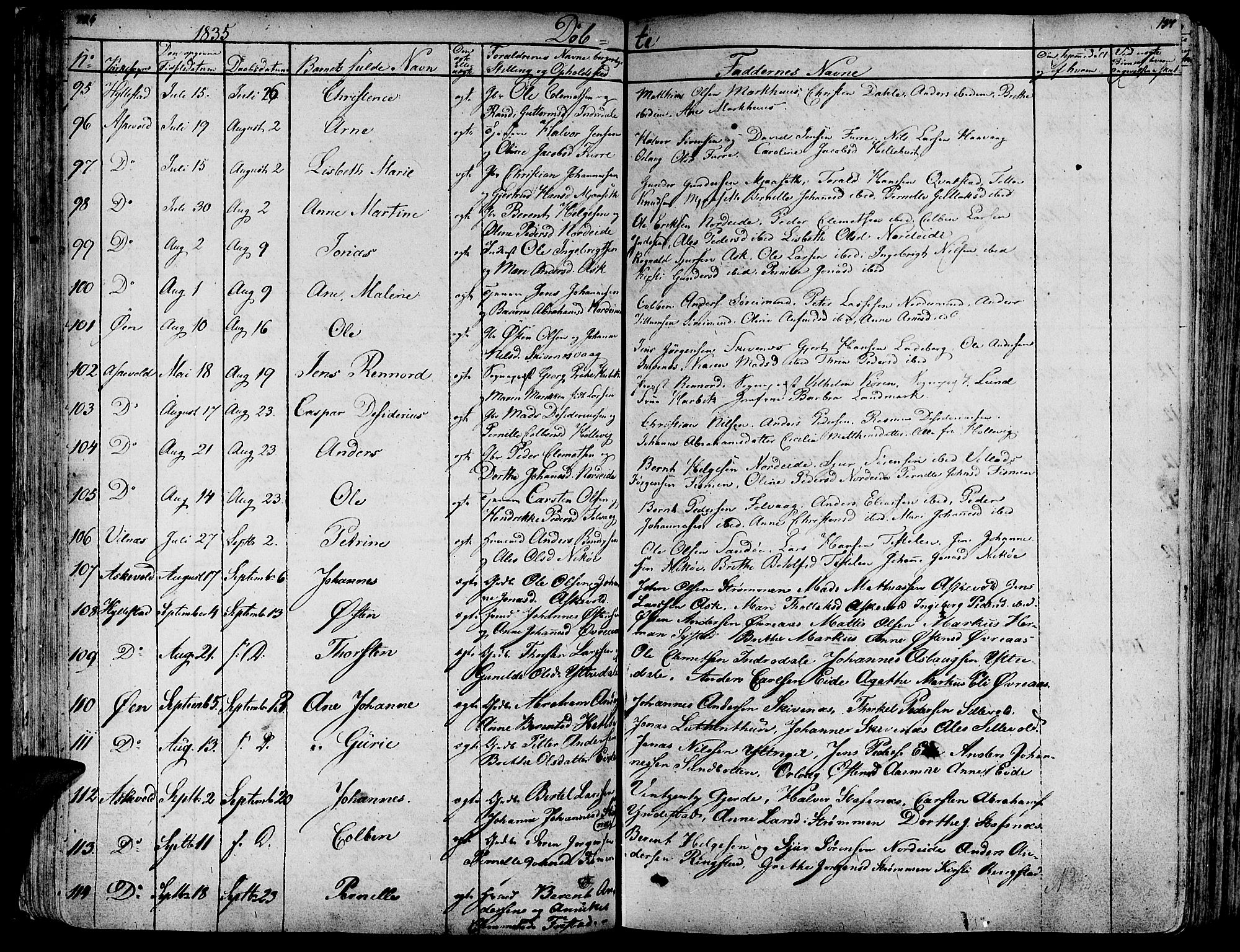 Askvoll sokneprestembete, AV/SAB-A-79501/H/Haa/Haaa/L0010: Parish register (official) no. A 10, 1821-1844, p. 136-137