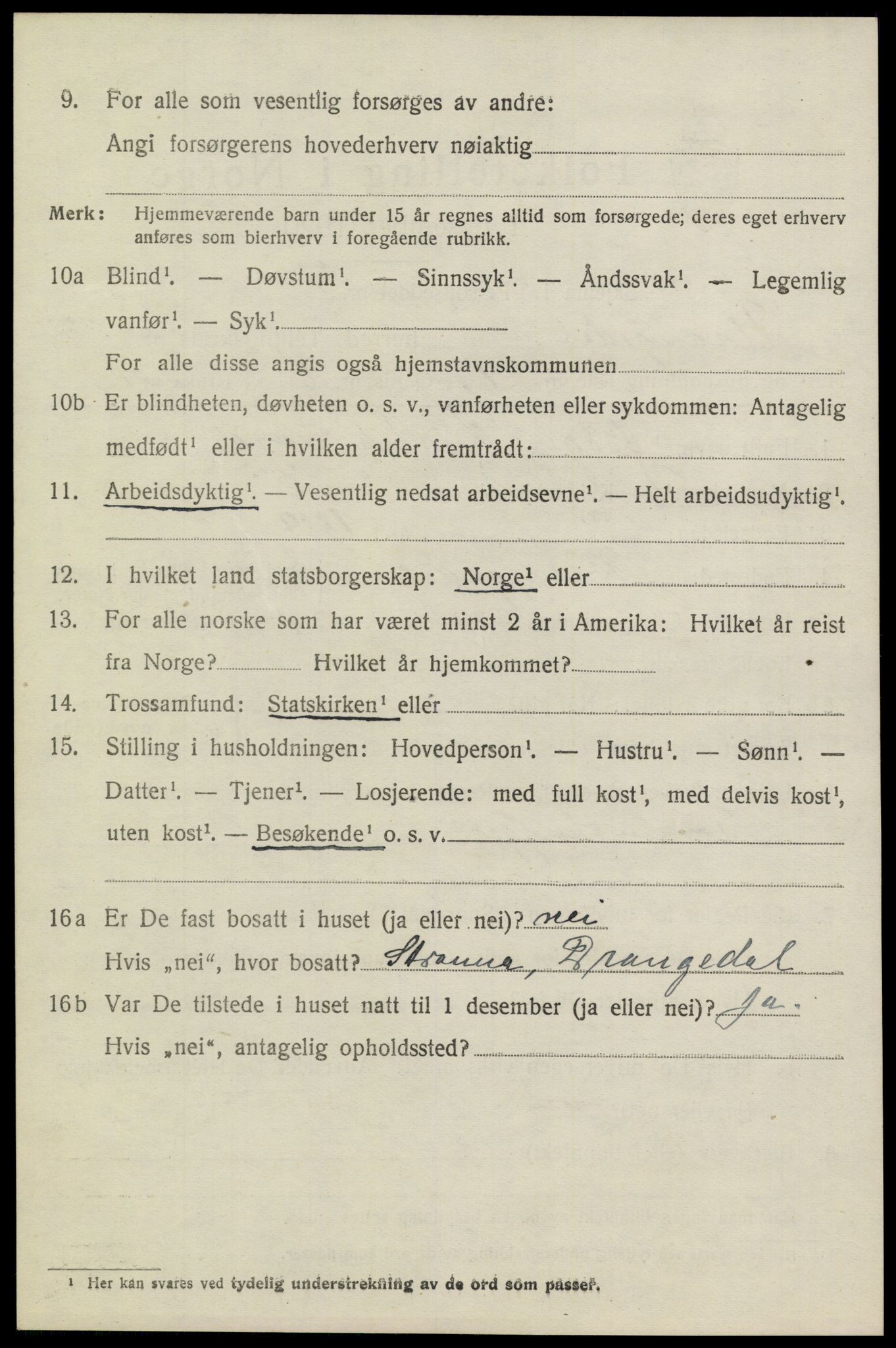 SAKO, 1920 census for Drangedal, 1920, p. 7604