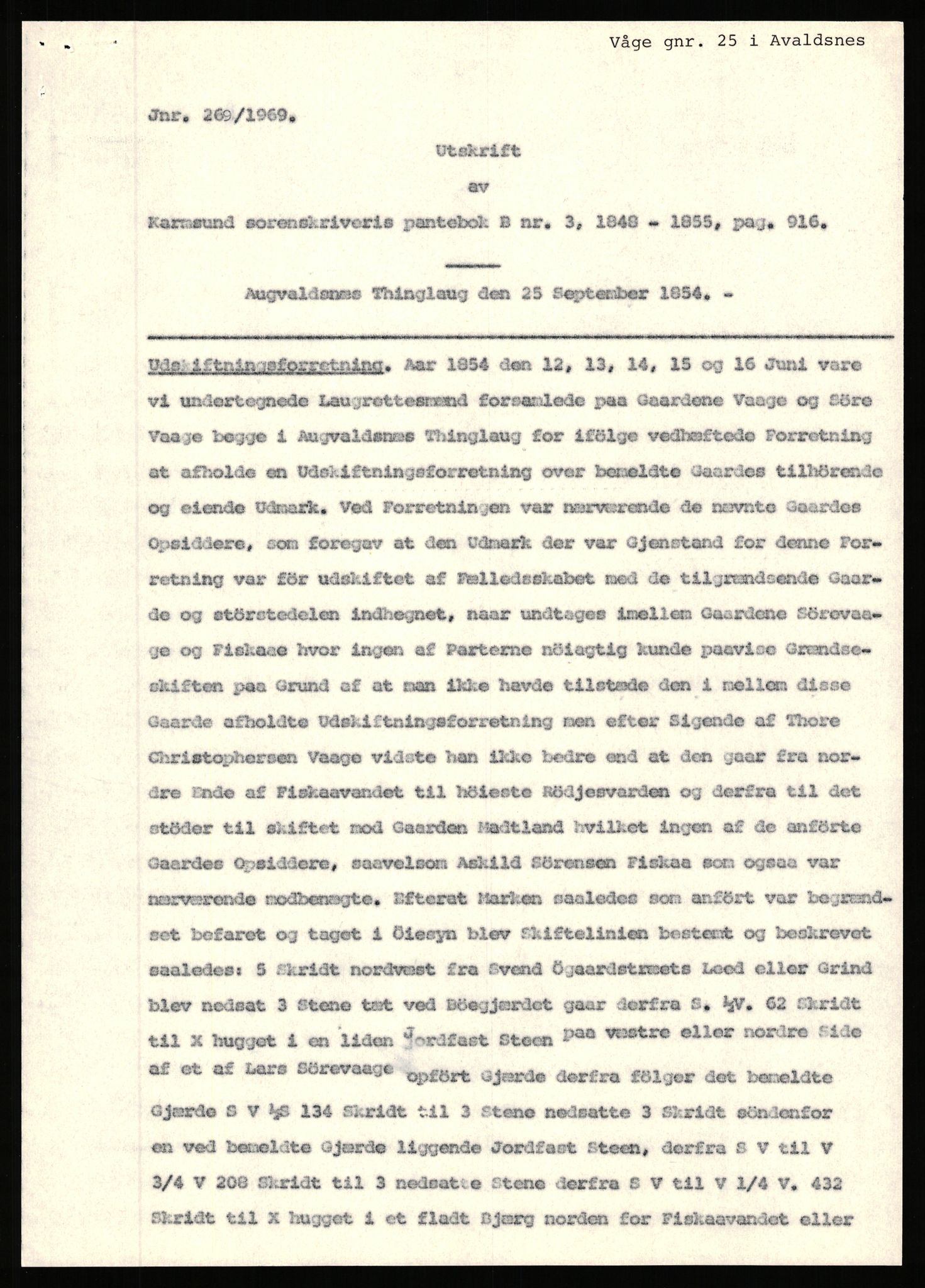 Statsarkivet i Stavanger, SAST/A-101971/03/Y/Yj/L0096: Avskrifter sortert etter gårdsnavn: Vistad - Vågen søndre, 1750-1930, p. 420