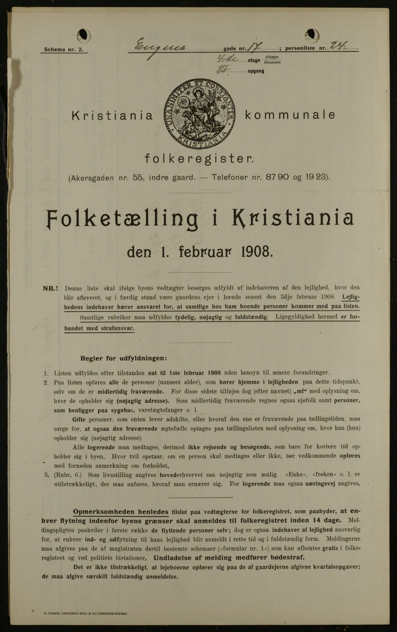 OBA, Municipal Census 1908 for Kristiania, 1908, p. 19977