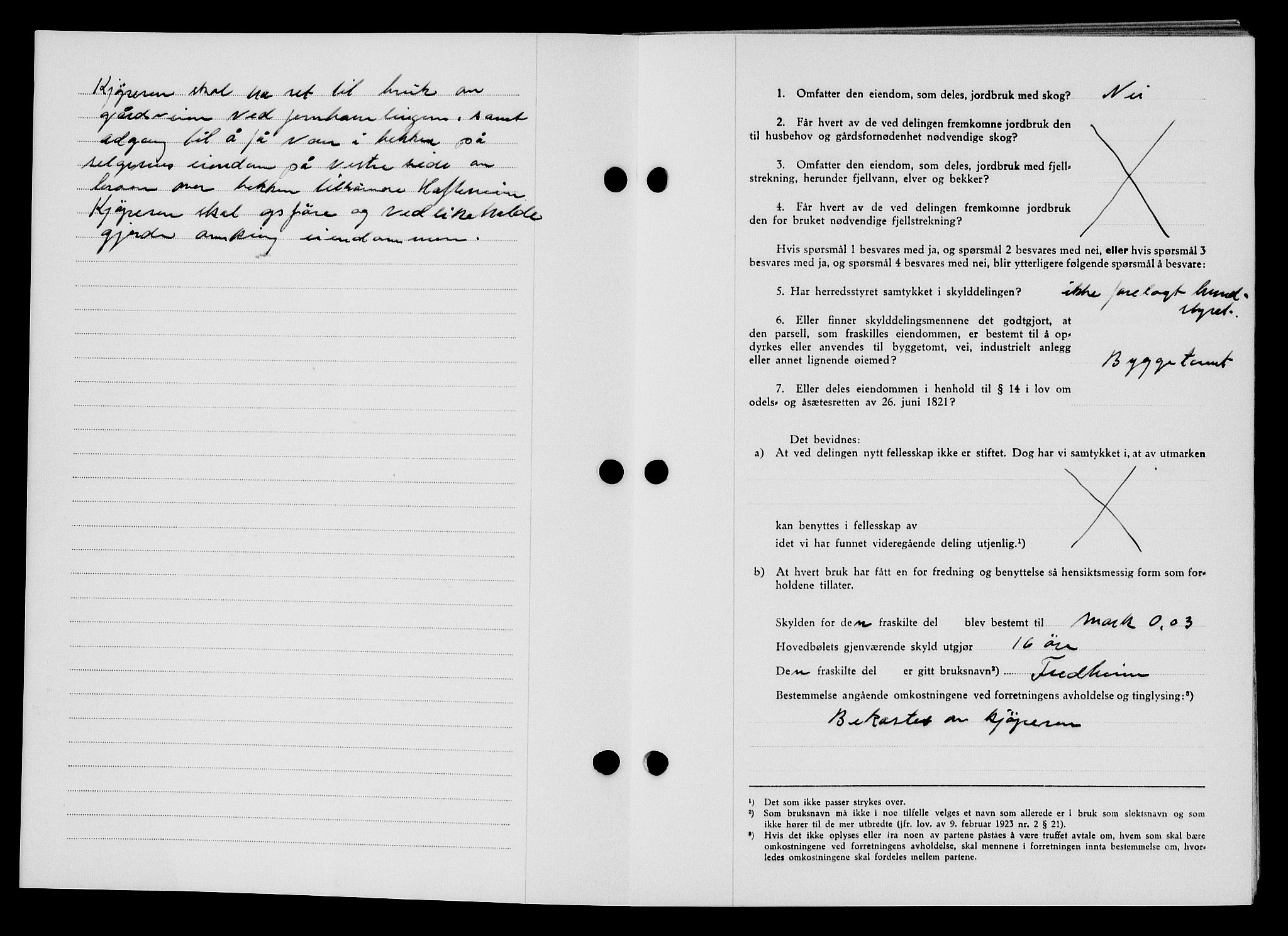 Flekkefjord sorenskriveri, SAK/1221-0001/G/Gb/Gba/L0060: Mortgage book no. A-8, 1945-1946, Diary no: : 1/1946
