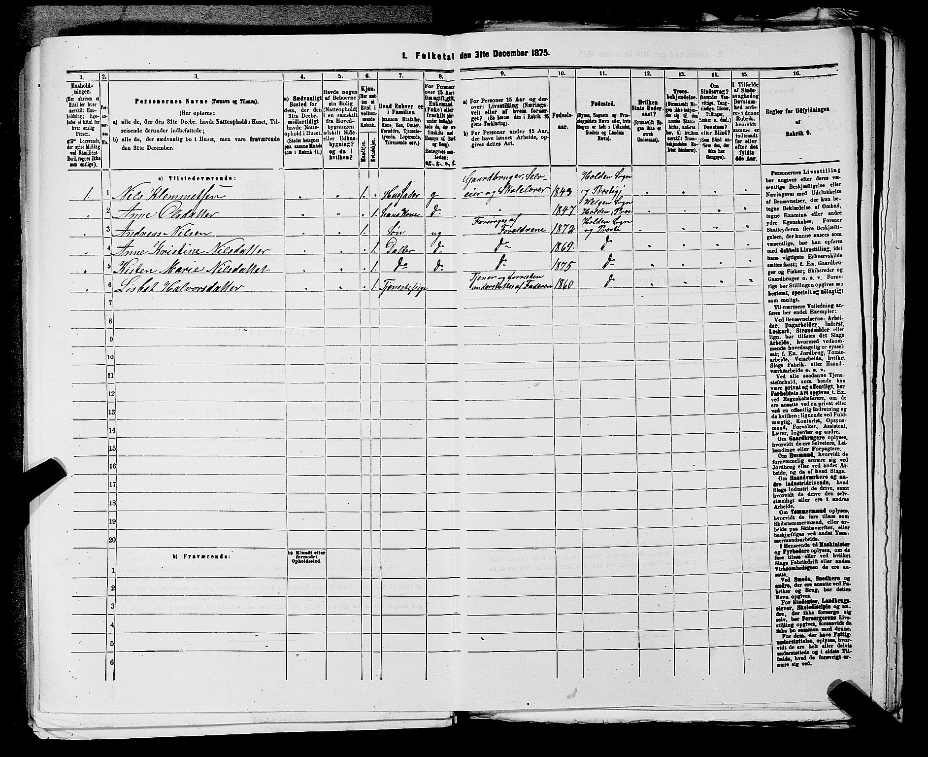 SAKO, 1875 census for 0819P Holla, 1875, p. 1071