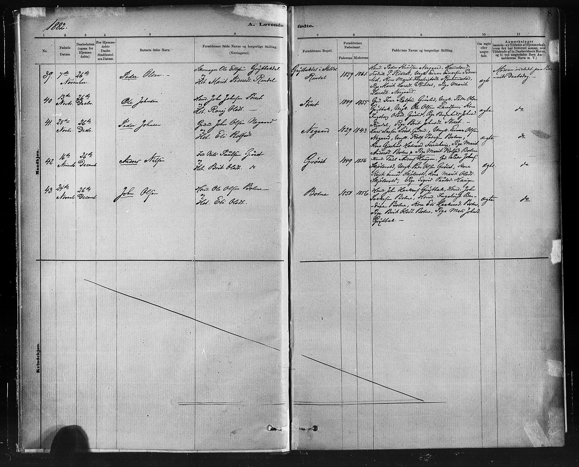 Ministerialprotokoller, klokkerbøker og fødselsregistre - Møre og Romsdal, AV/SAT-A-1454/598/L1069: Parish register (official) no. 598A03, 1882-1895, p. 8