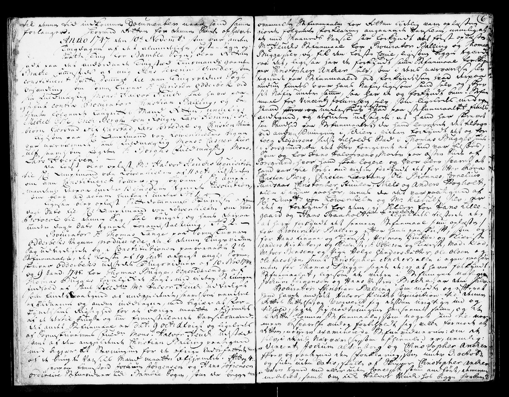 Bamble sorenskriveri, AV/SAKO-A-214/F/Fa/Faa/L0014b: Tingbok, 1747-1775, p. 6