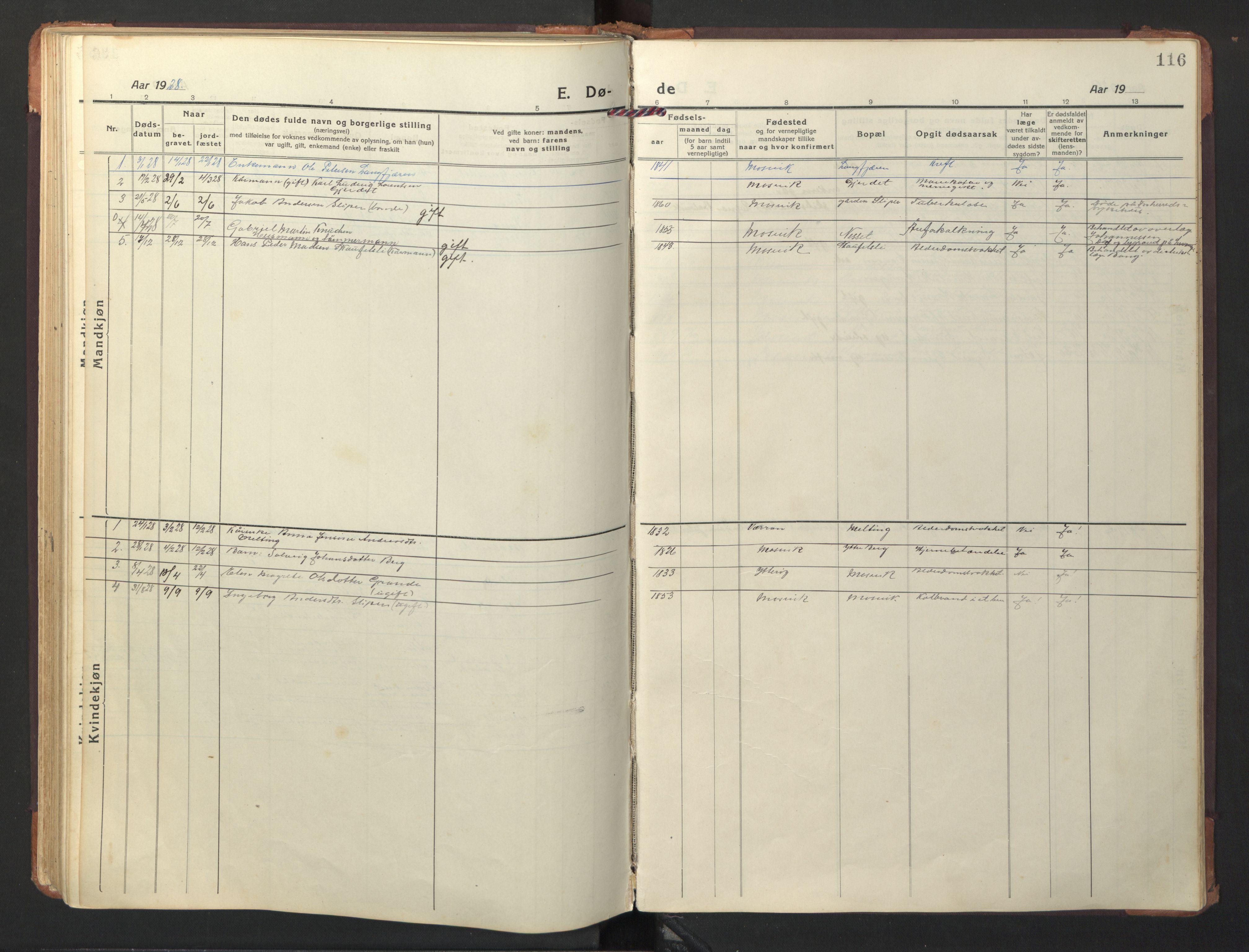 Ministerialprotokoller, klokkerbøker og fødselsregistre - Nord-Trøndelag, SAT/A-1458/733/L0328: Parish register (copy) no. 733C03, 1919-1966, p. 116