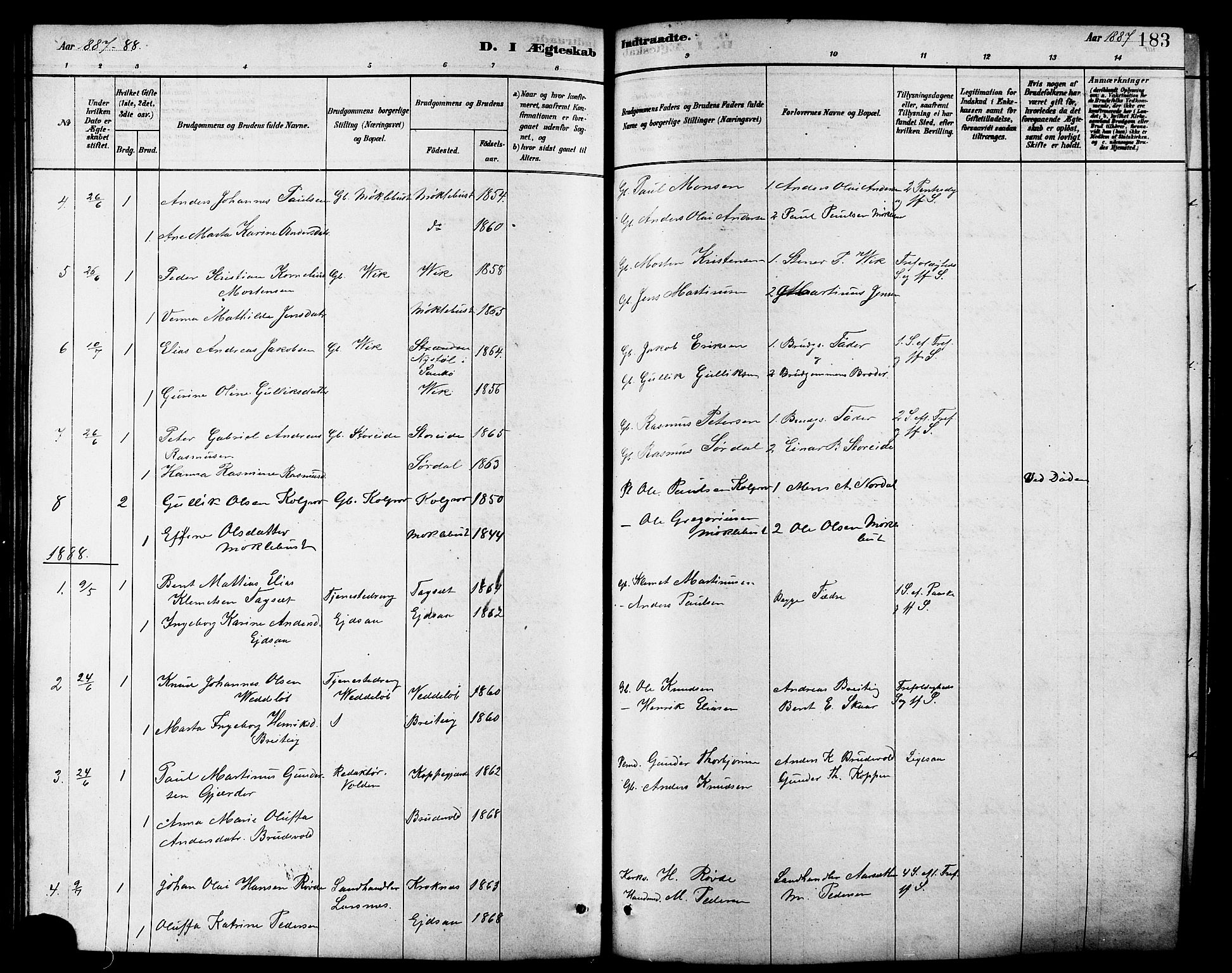 Ministerialprotokoller, klokkerbøker og fødselsregistre - Møre og Romsdal, AV/SAT-A-1454/502/L0027: Parish register (copy) no. 502C01, 1878-1908, p. 183