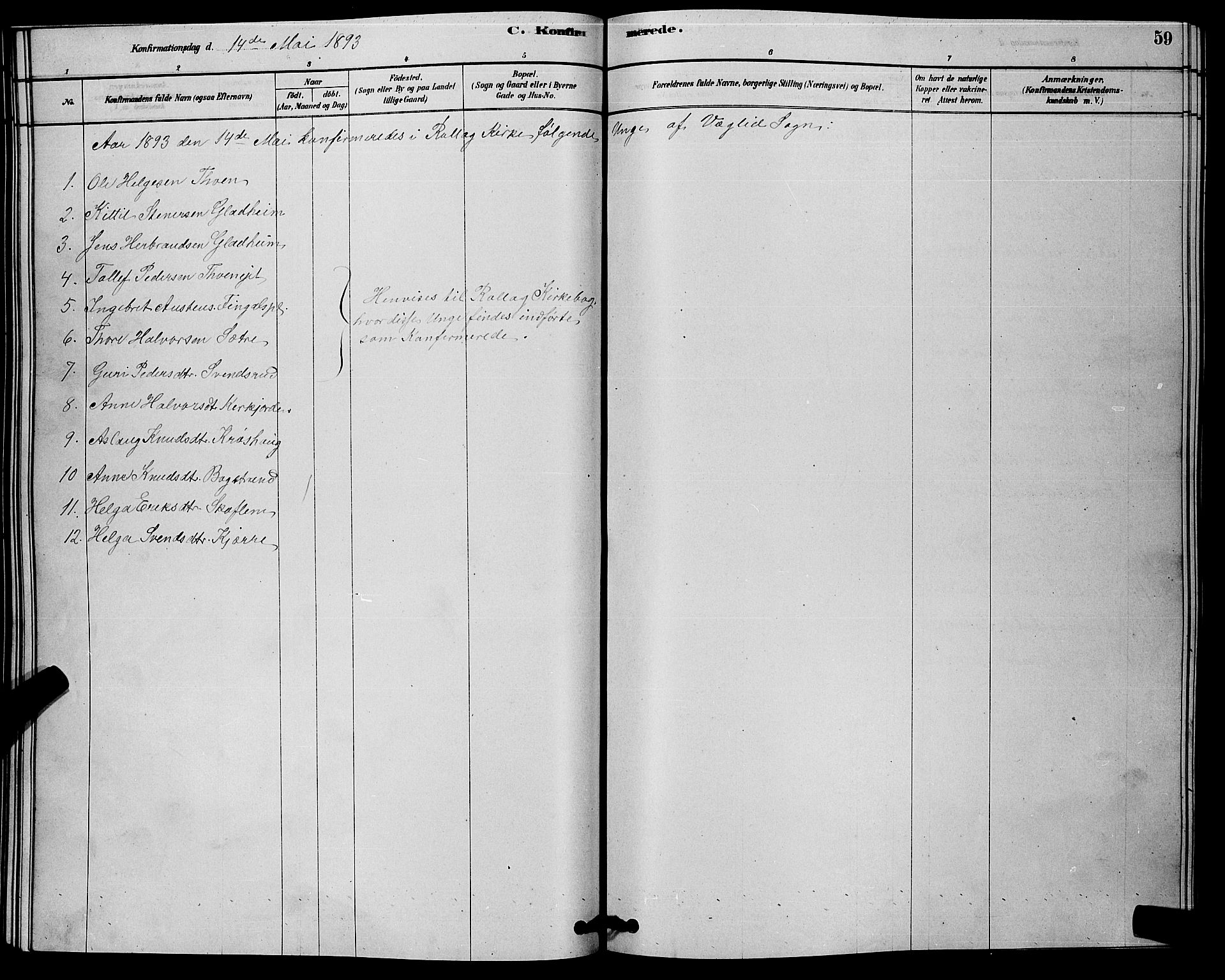 Rollag kirkebøker, SAKO/A-240/G/Gb/L0002: Parish register (copy) no. II 2, 1878-1898, p. 59