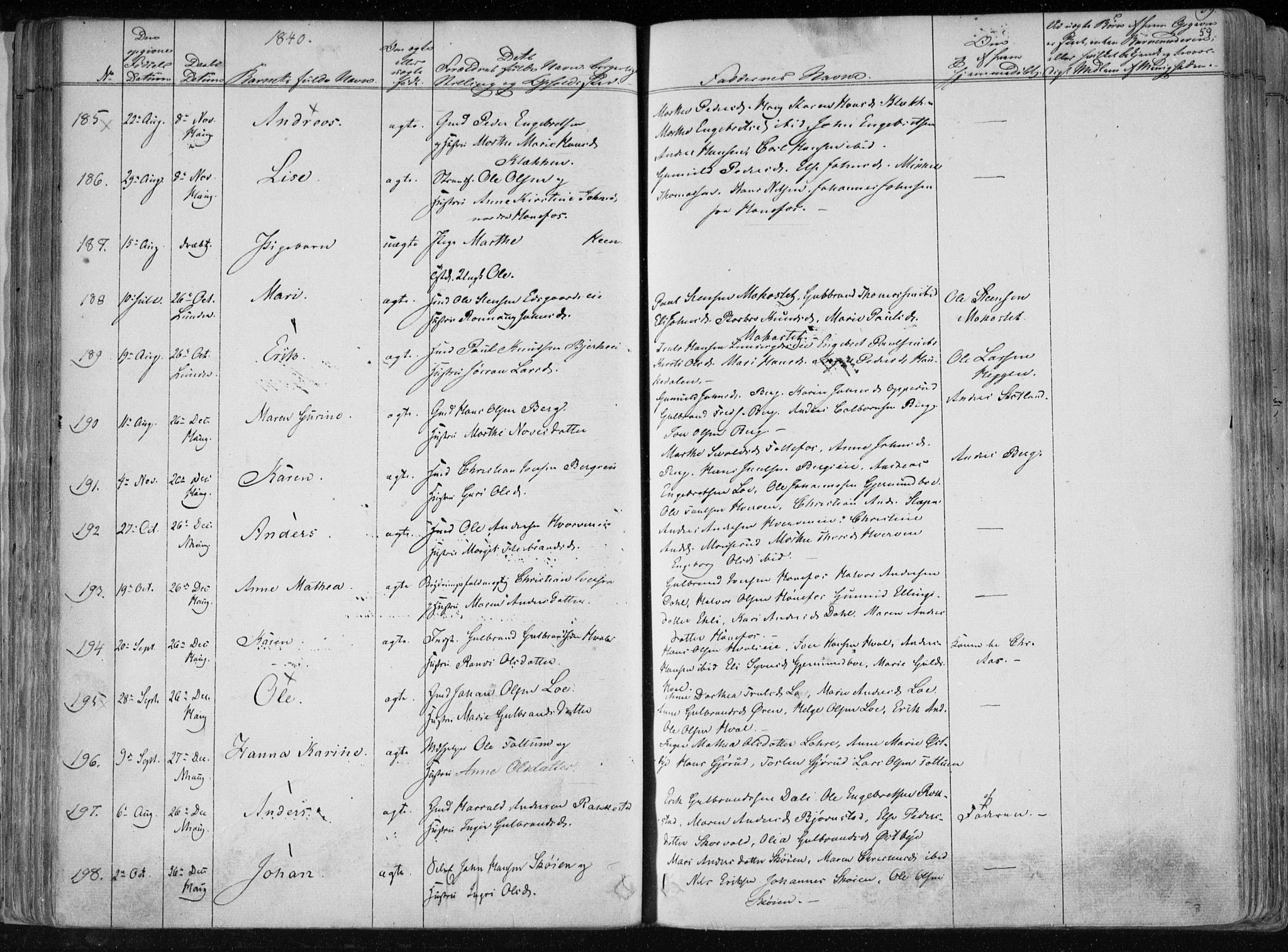 Norderhov kirkebøker, SAKO/A-237/F/Fa/L0010: Parish register (official) no. 10, 1837-1847, p. 59