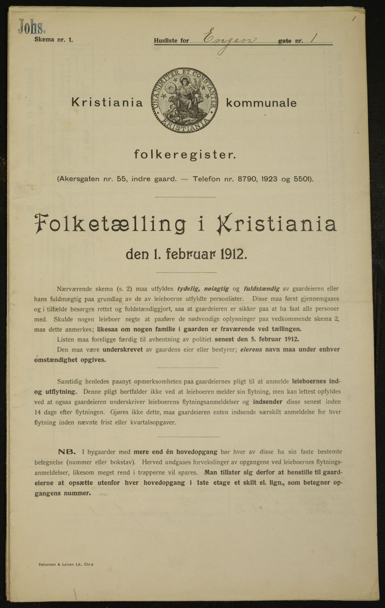OBA, Municipal Census 1912 for Kristiania, 1912, p. 21660