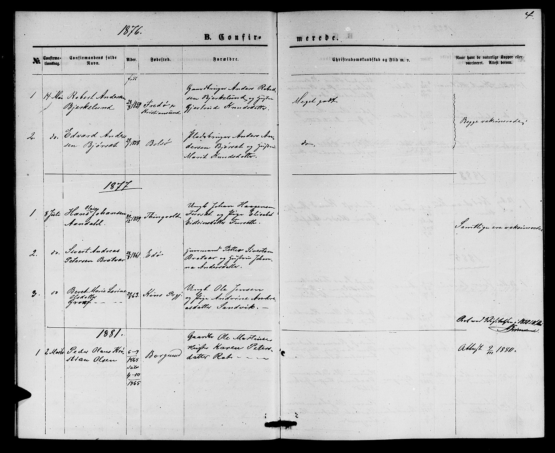 Ministerialprotokoller, klokkerbøker og fødselsregistre - Møre og Romsdal, SAT/A-1454/559/L0715: Parish register (copy) no. 559C01, 1869-1886, p. 4