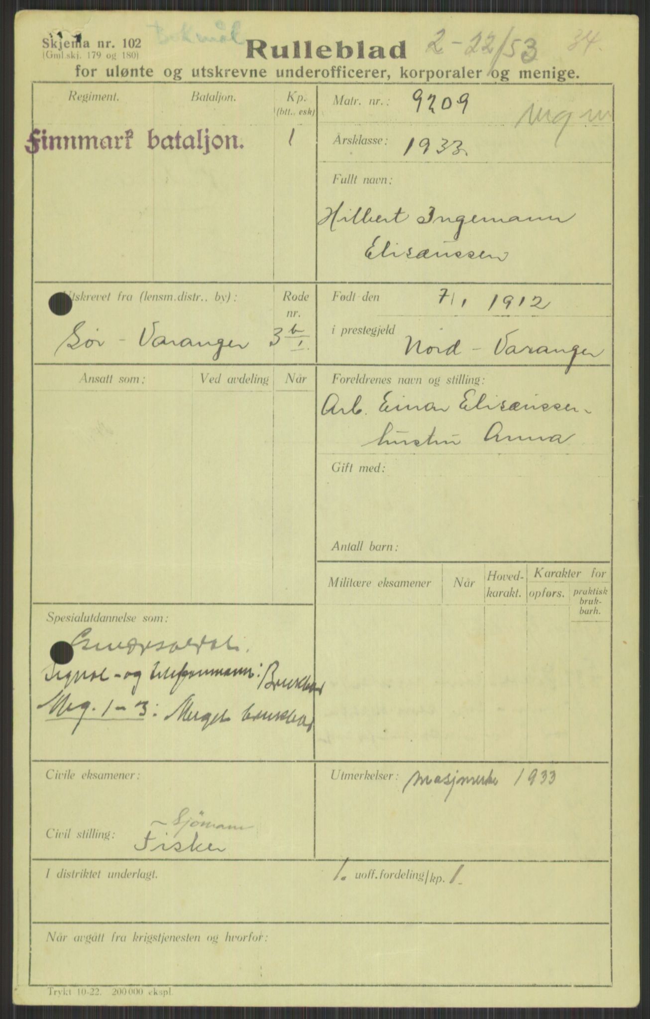 Forsvaret, Varanger bataljon, AV/RA-RAFA-2258/1/D/L0440: Rulleblad for fødte 1892-1912, 1892-1912, p. 1563