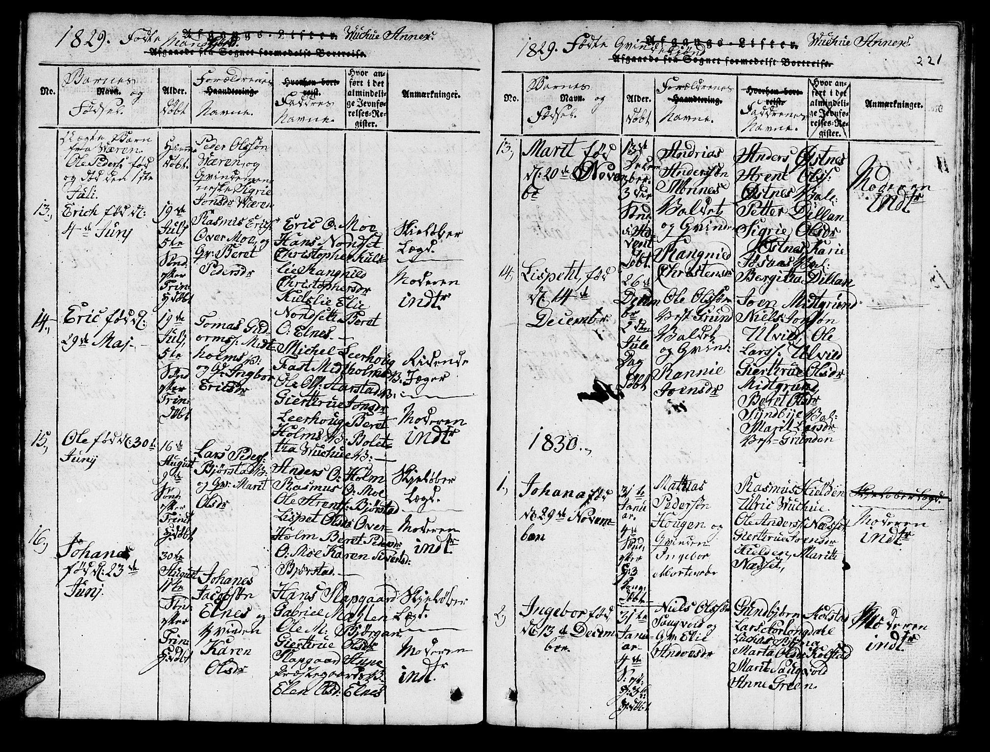 Ministerialprotokoller, klokkerbøker og fødselsregistre - Nord-Trøndelag, SAT/A-1458/724/L0265: Parish register (copy) no. 724C01, 1816-1845, p. 221