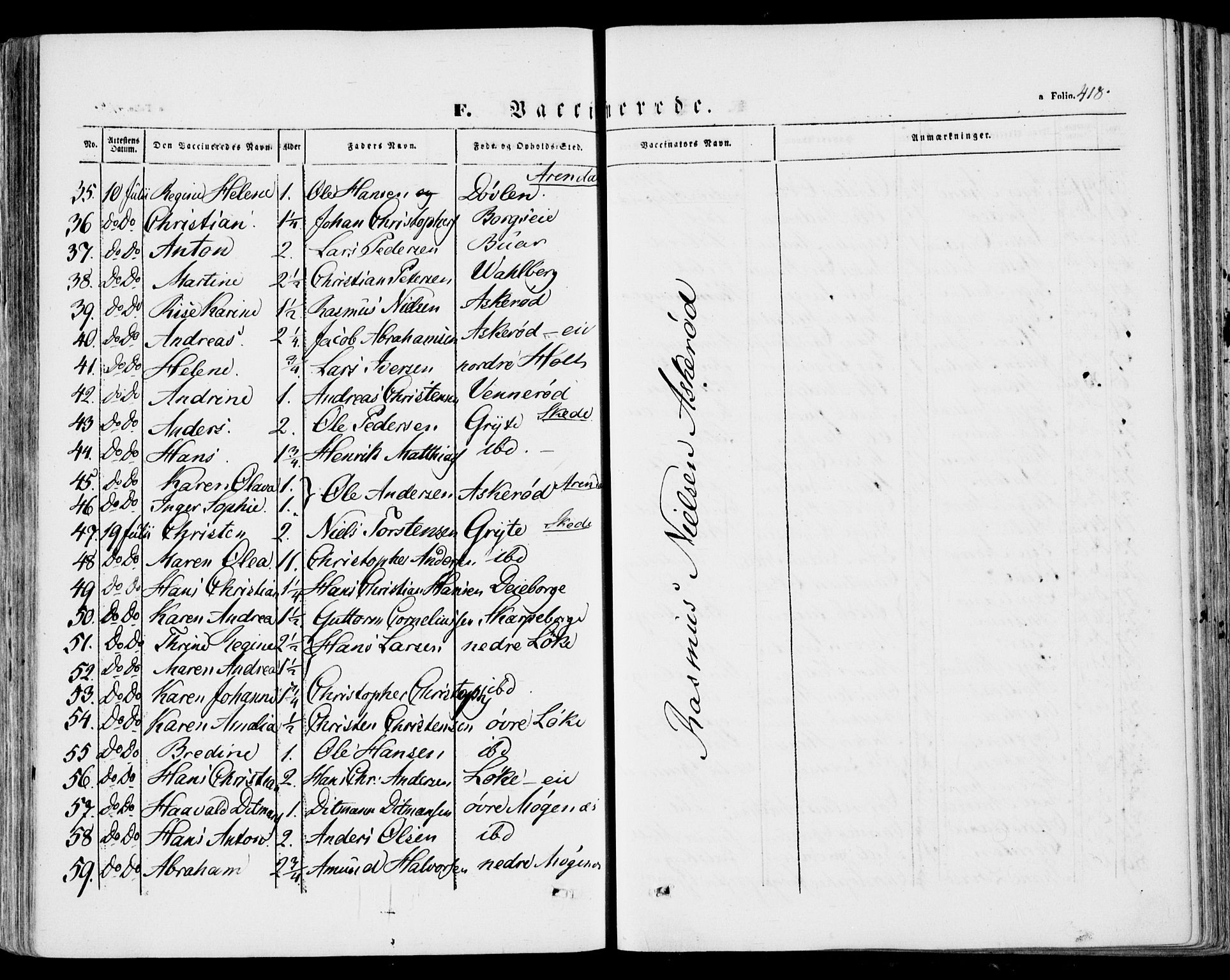 Stokke kirkebøker, AV/SAKO-A-320/F/Fa/L0007: Parish register (official) no. I 7, 1844-1857, p. 418