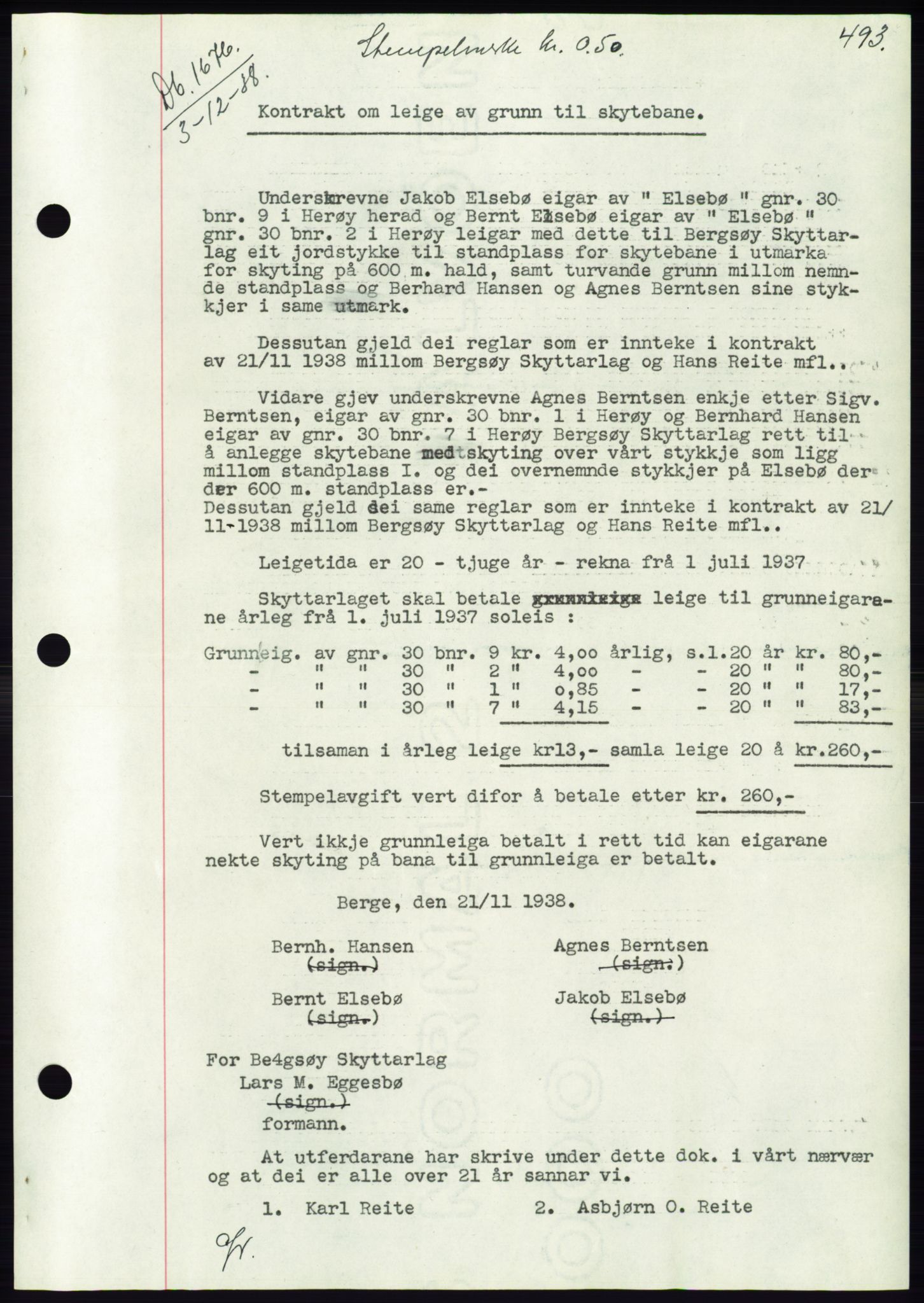 Søre Sunnmøre sorenskriveri, AV/SAT-A-4122/1/2/2C/L0066: Mortgage book no. 60, 1938-1938, Diary no: : 1676/1938