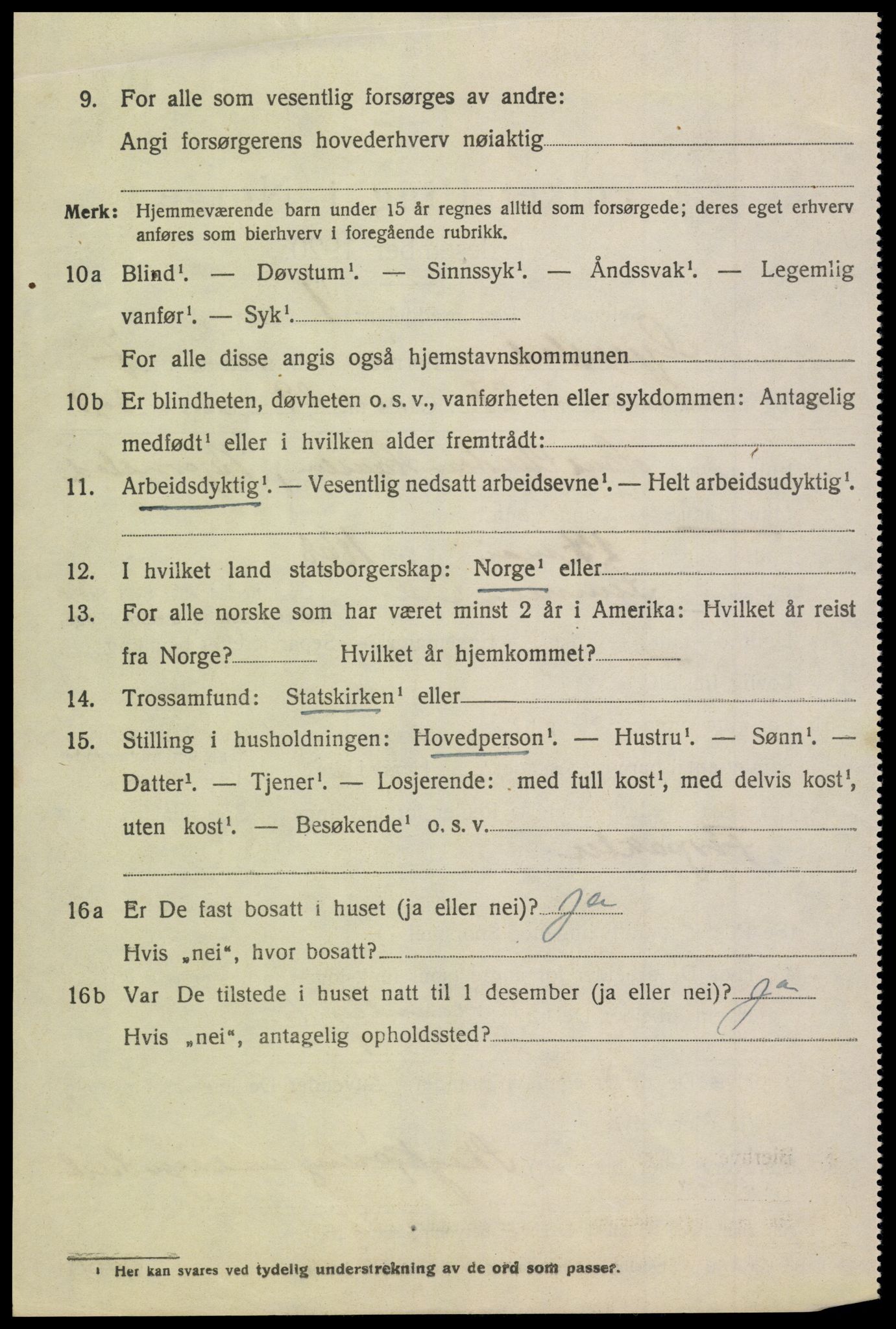 SAK, 1920 census for Gjerstad, 1920, p. 4868