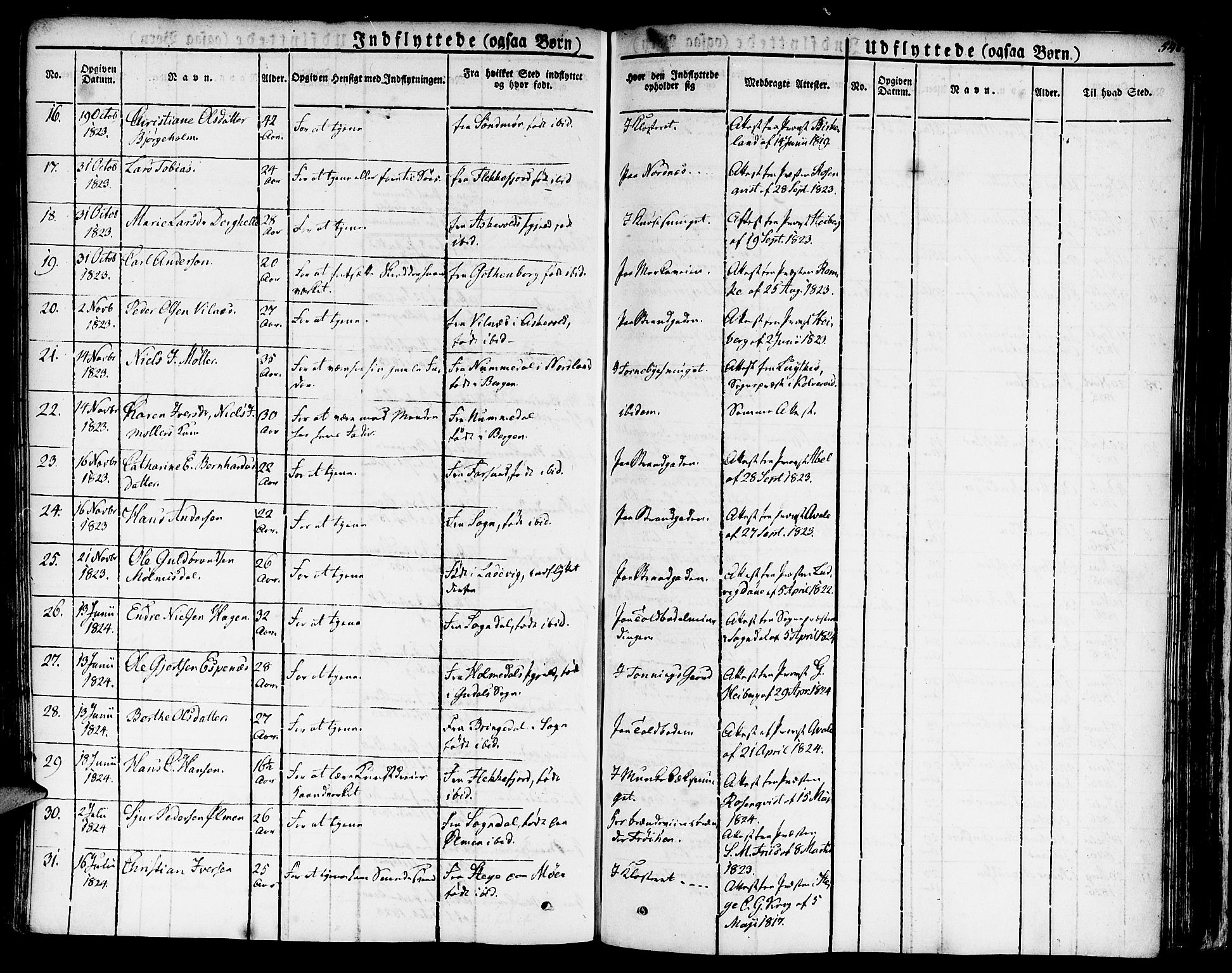 Nykirken Sokneprestembete, SAB/A-77101/H/Haa/L0012: Parish register (official) no. A 12, 1821-1844, p. 548