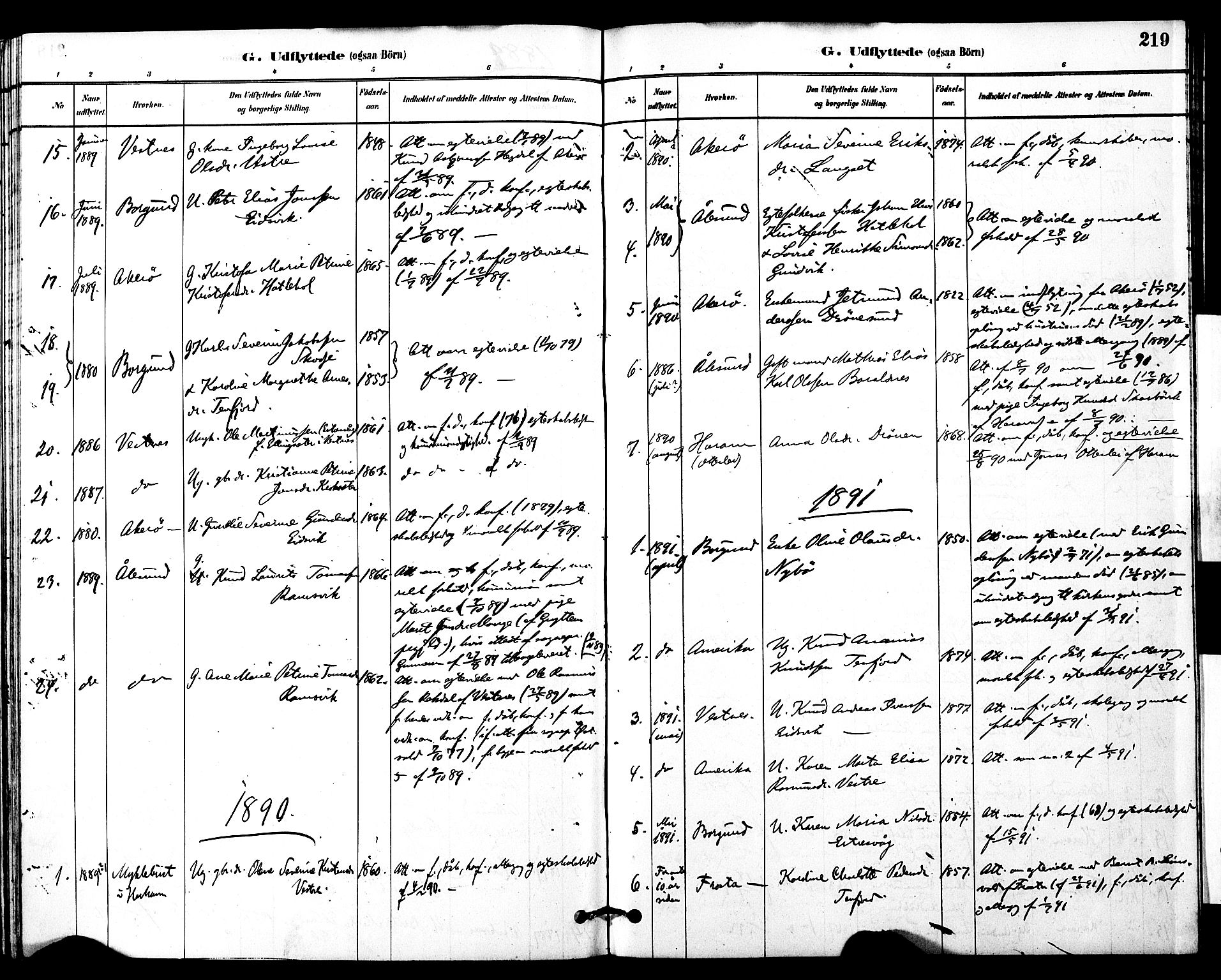 Ministerialprotokoller, klokkerbøker og fødselsregistre - Møre og Romsdal, SAT/A-1454/525/L0374: Parish register (official) no. 525A04, 1880-1899, p. 219