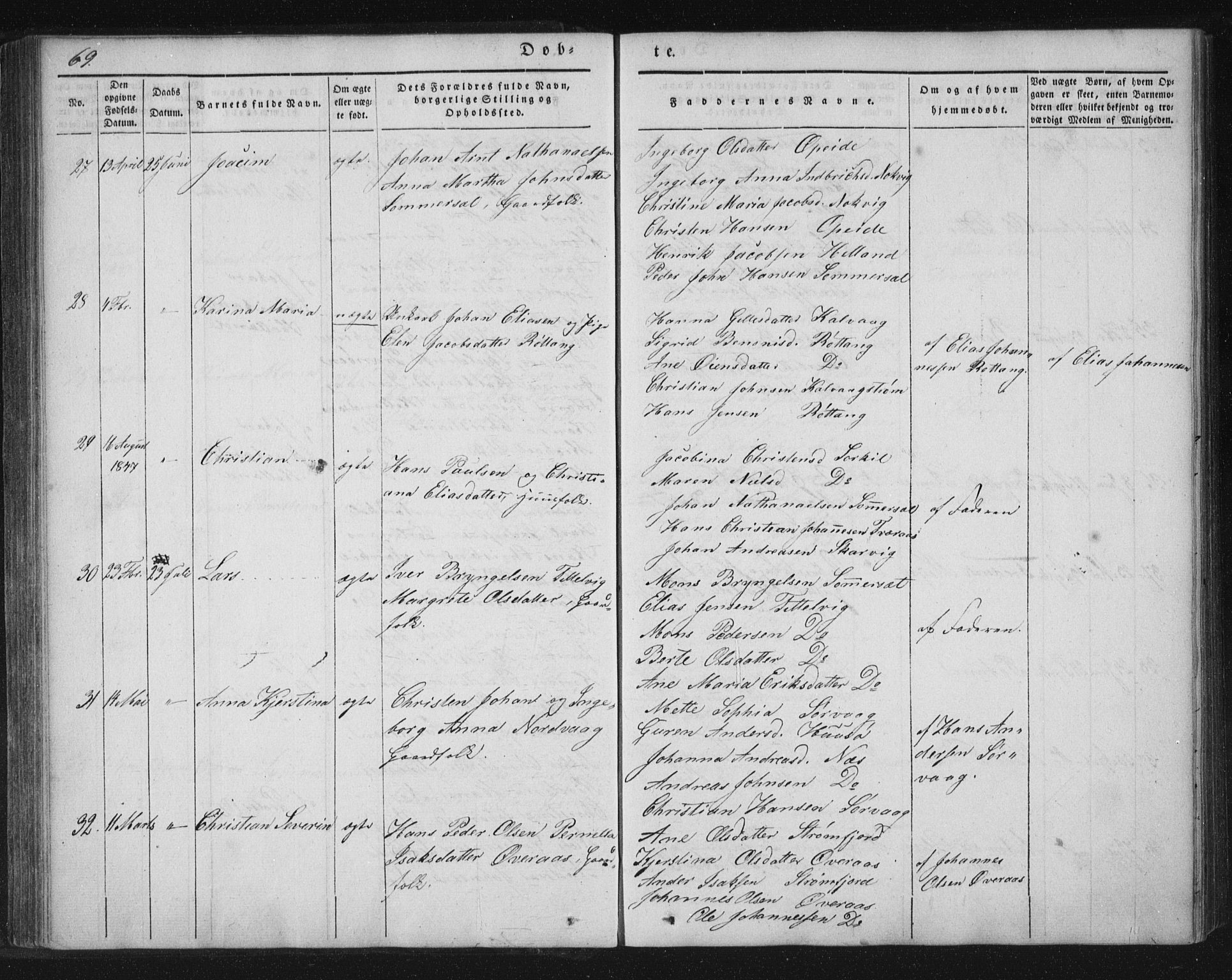 Ministerialprotokoller, klokkerbøker og fødselsregistre - Nordland, AV/SAT-A-1459/859/L0843: Parish register (official) no. 859A03, 1840-1848, p. 69