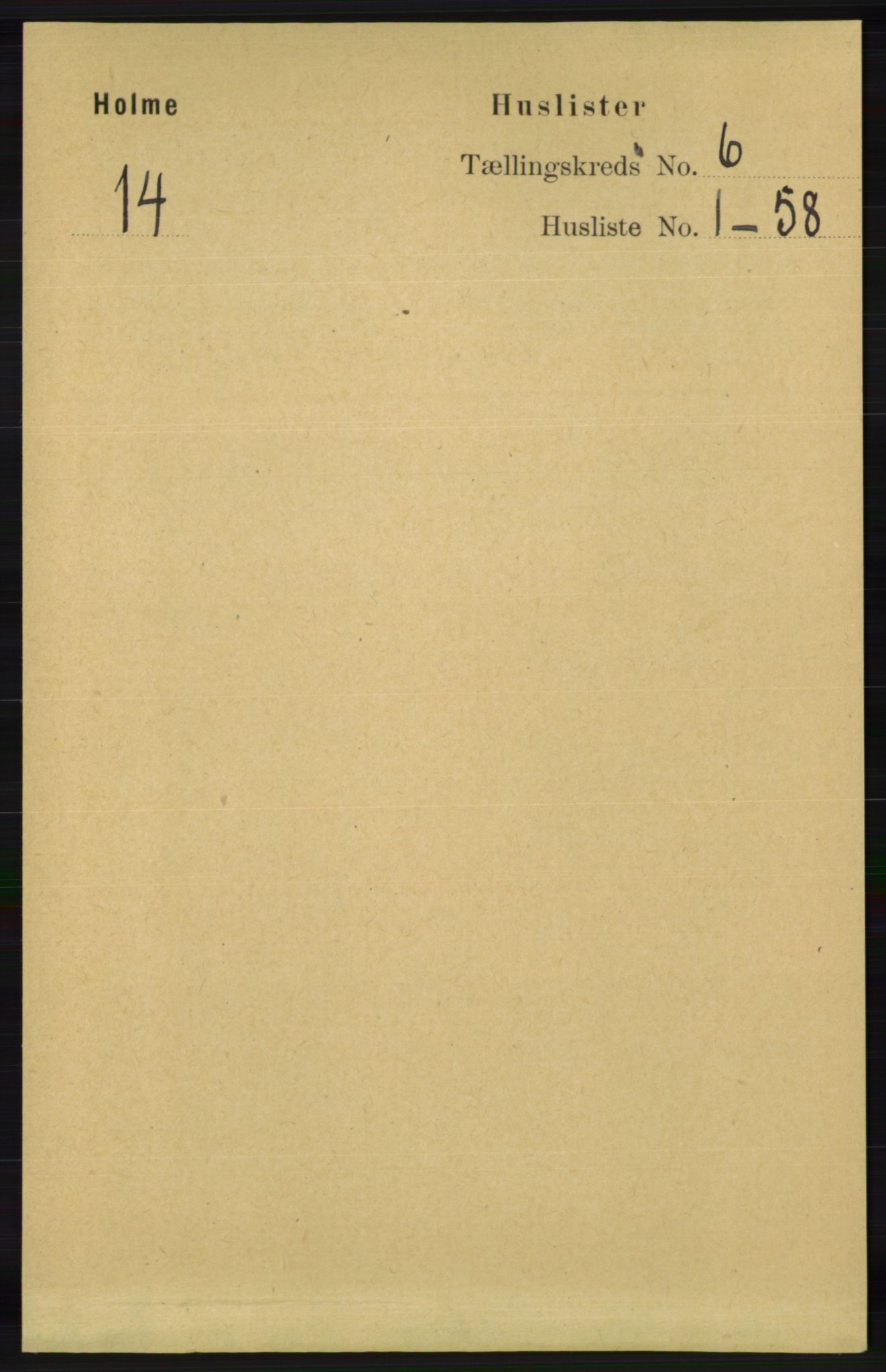 RA, 1891 census for 1020 Holum, 1891, p. 1530