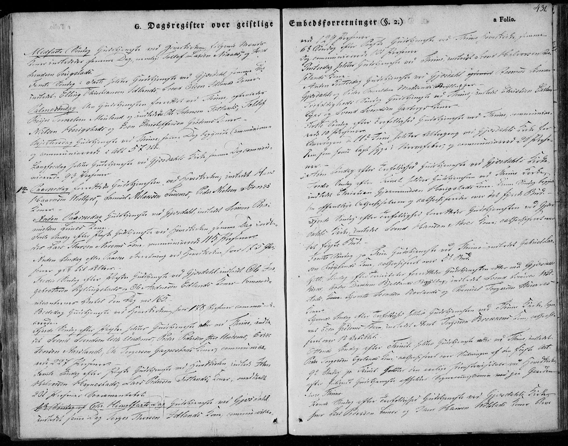 Lye sokneprestkontor, AV/SAST-A-101794/001/30BA/L0004: Parish register (official) no. A 4, 1826-1841, p. 431