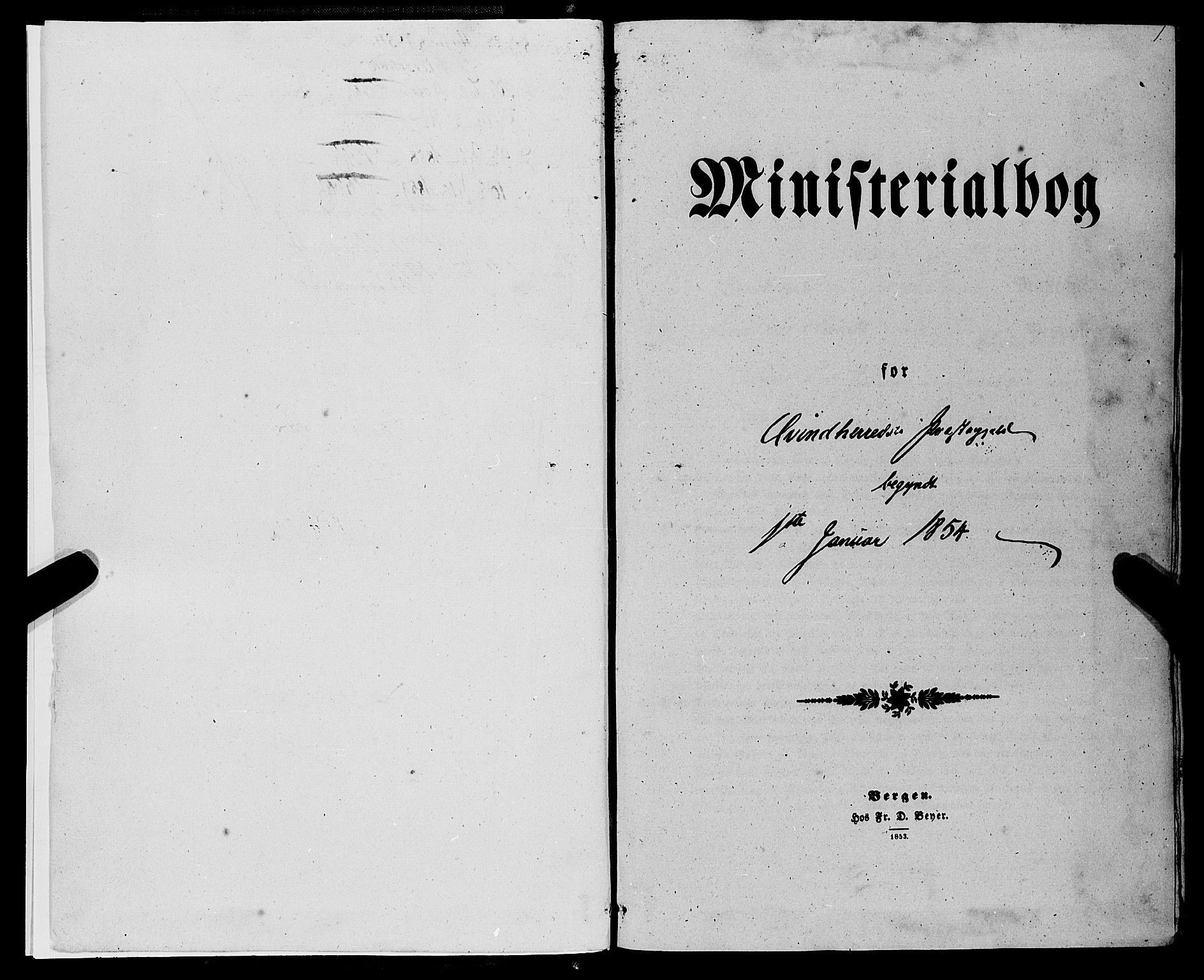 Kvinnherad sokneprestembete, SAB/A-76401/H/Haa: Parish register (official) no. A 8, 1854-1872, p. 1