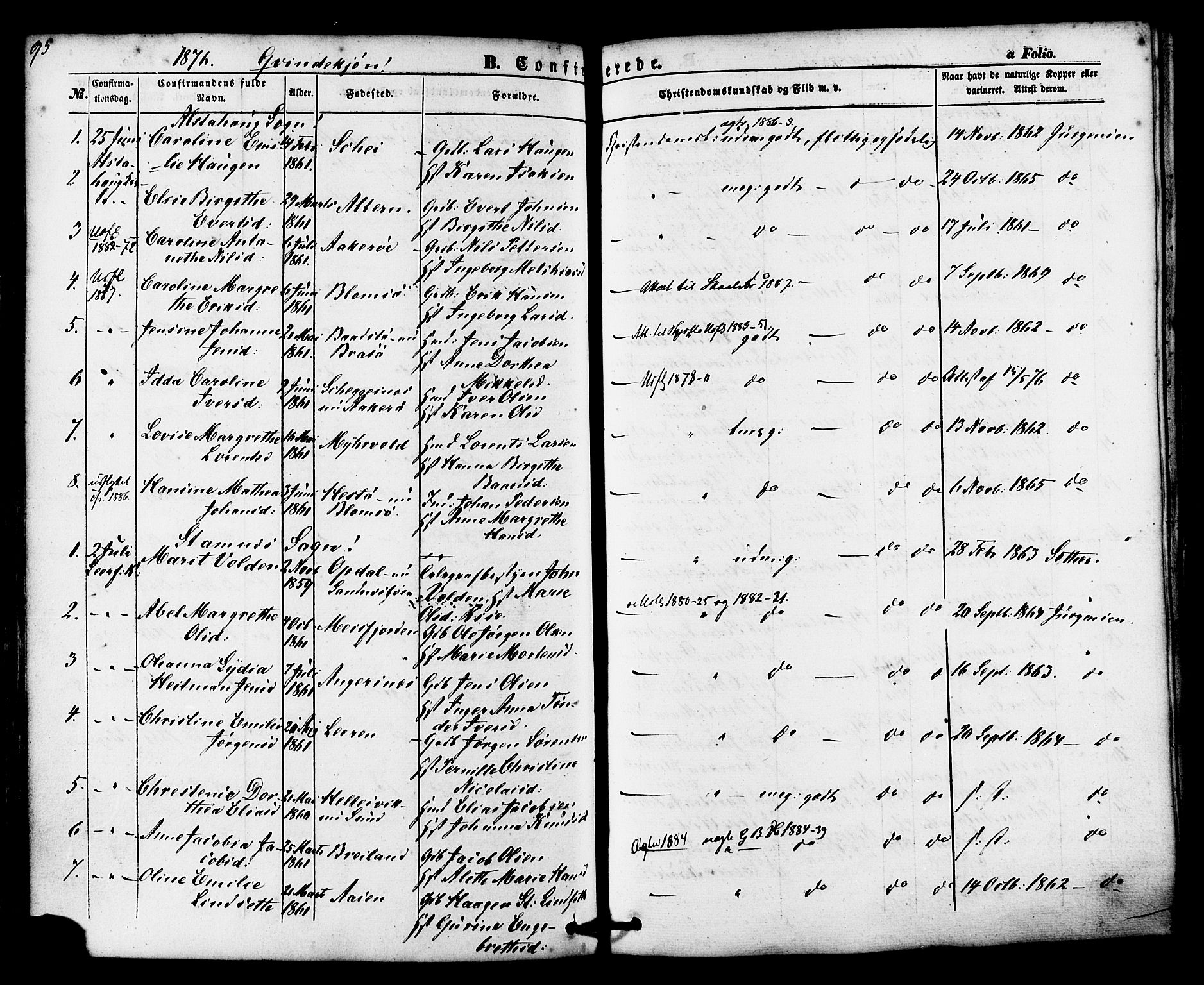 Ministerialprotokoller, klokkerbøker og fødselsregistre - Nordland, AV/SAT-A-1459/830/L0448: Parish register (official) no. 830A12, 1855-1878, p. 95