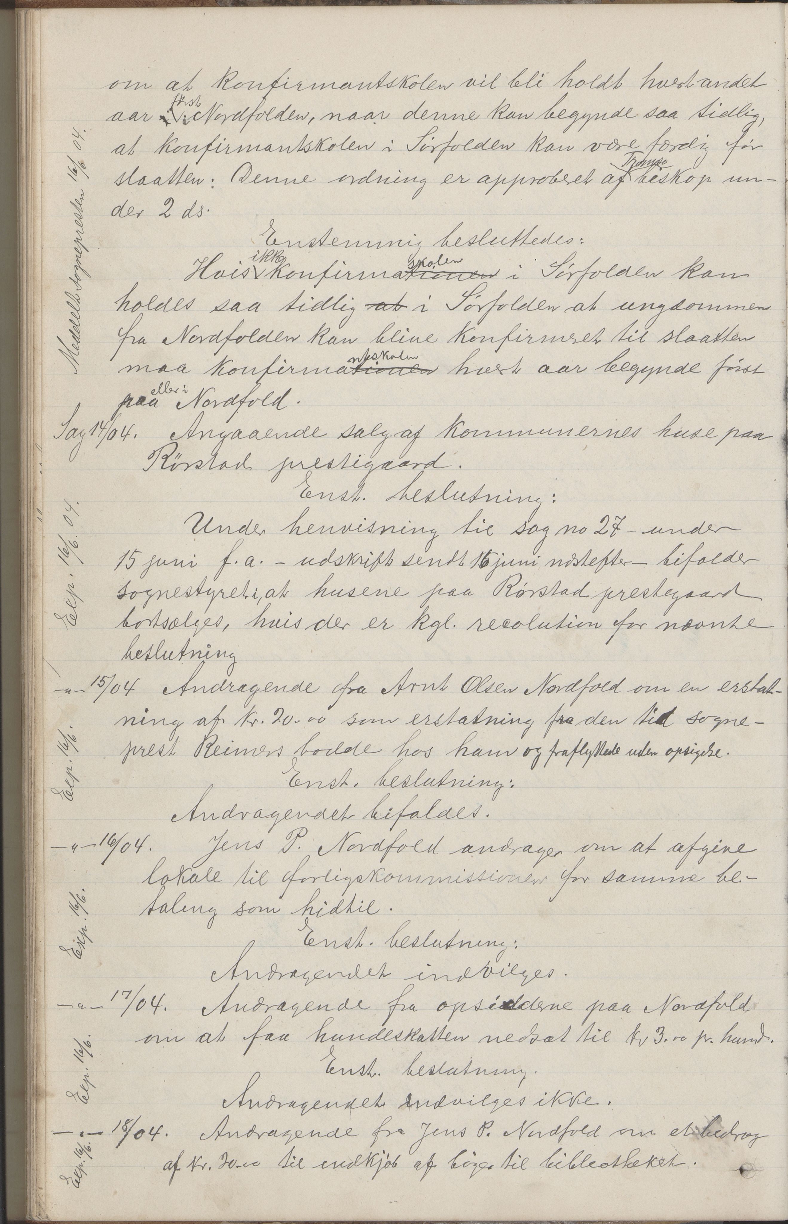 Kjerringøy kommune. Formannskapet, AIN/K-18441.150/A/Aa/L0002: Forhandlingsprotokoll Norfolden- Kjerringø formanskap, 1900-1911