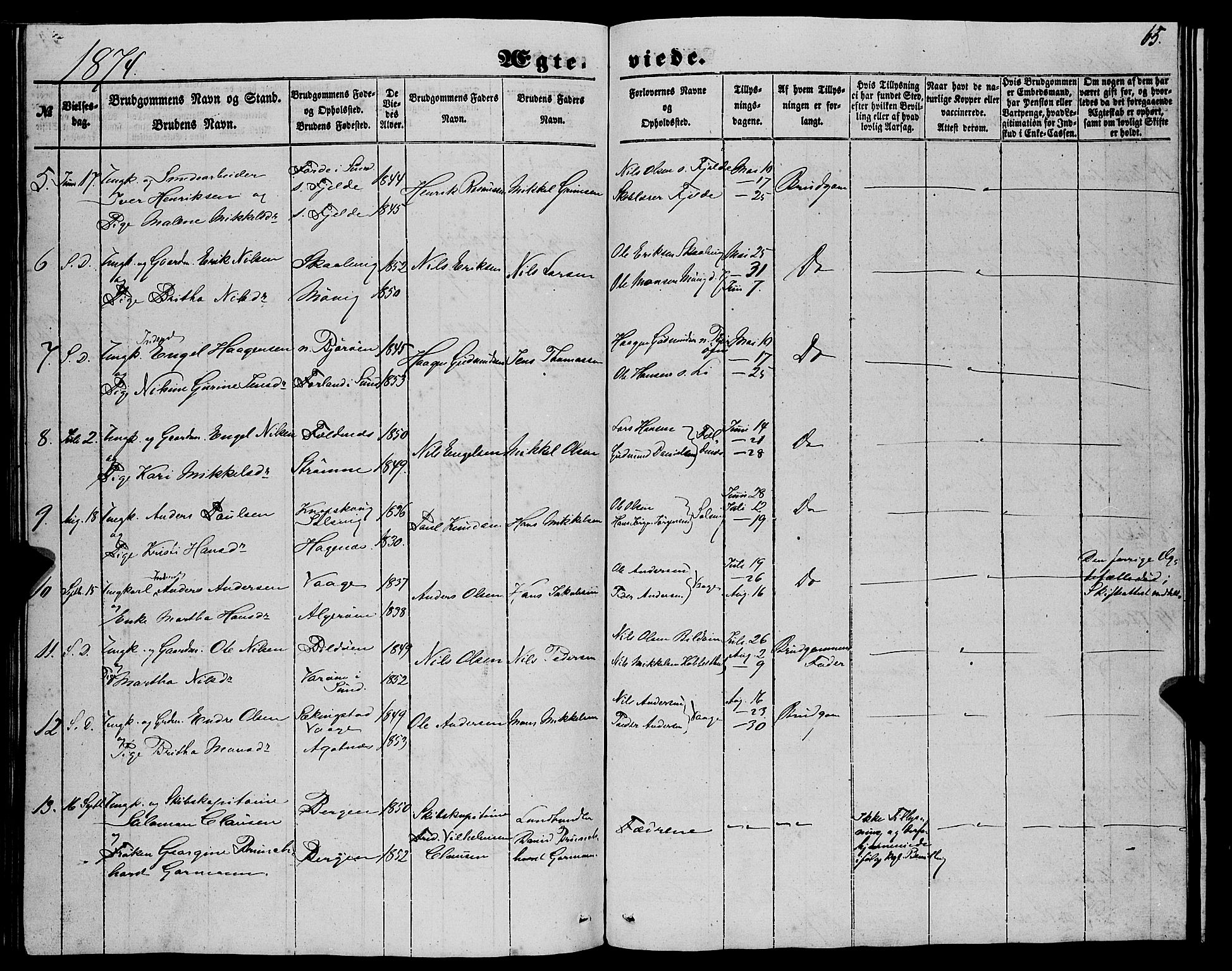 Fjell sokneprestembete, SAB/A-75301/H/Haa: Parish register (official) no. A 6, 1849-1877, p. 65