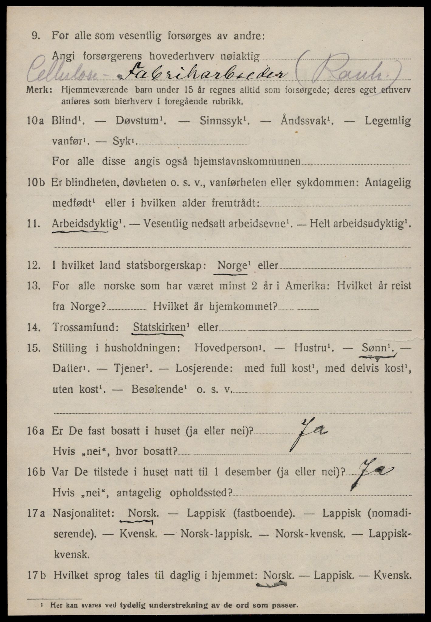 SAT, 1920 census for Strinda, 1920, p. 14449