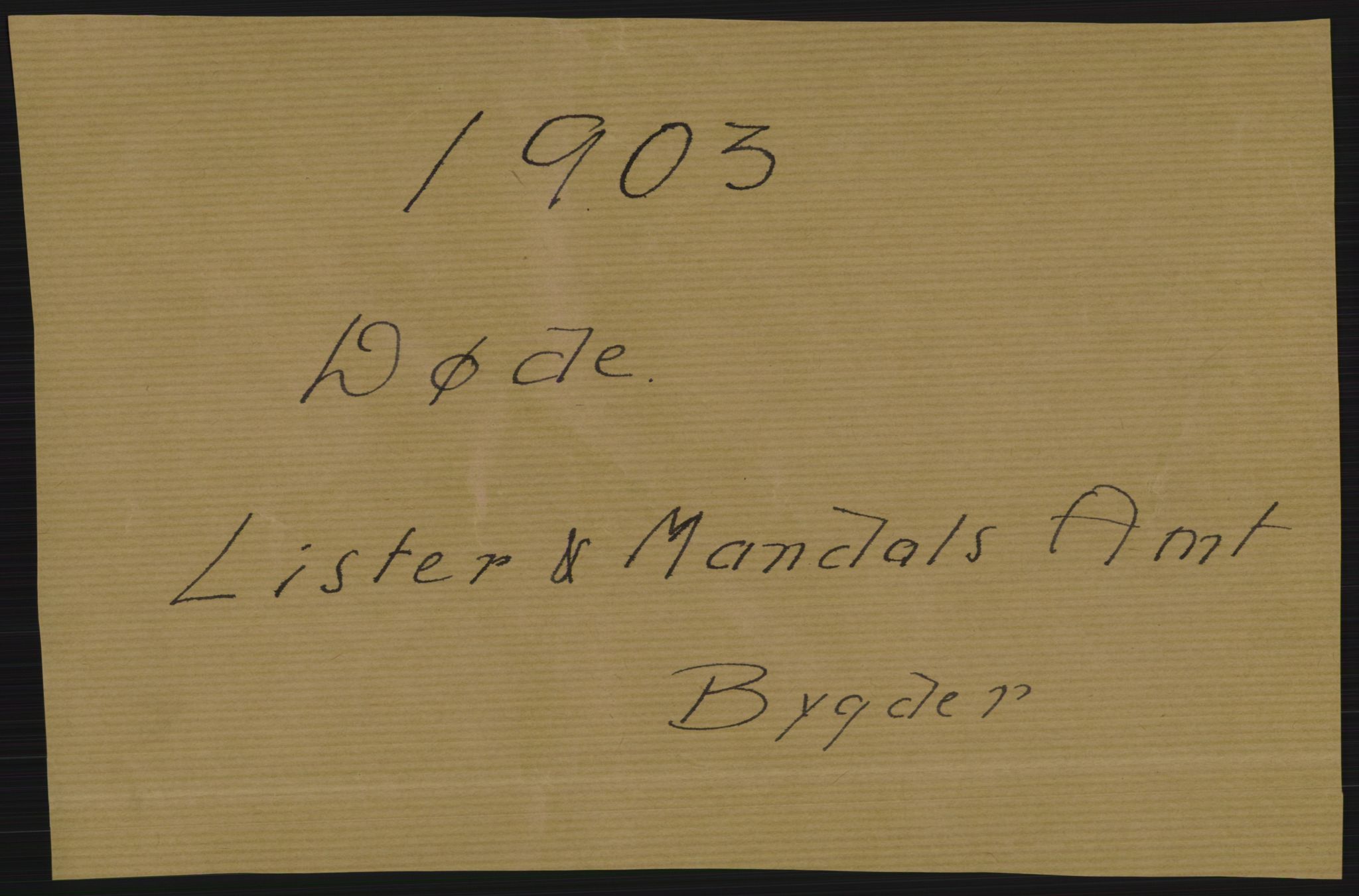 Statistisk sentralbyrå, Sosiodemografiske emner, Befolkning, AV/RA-S-2228/D/Df/Dfa/Dfaa/L0011: Lister og Mandal amt: Fødte, gifte, døde, 1903, p. 365