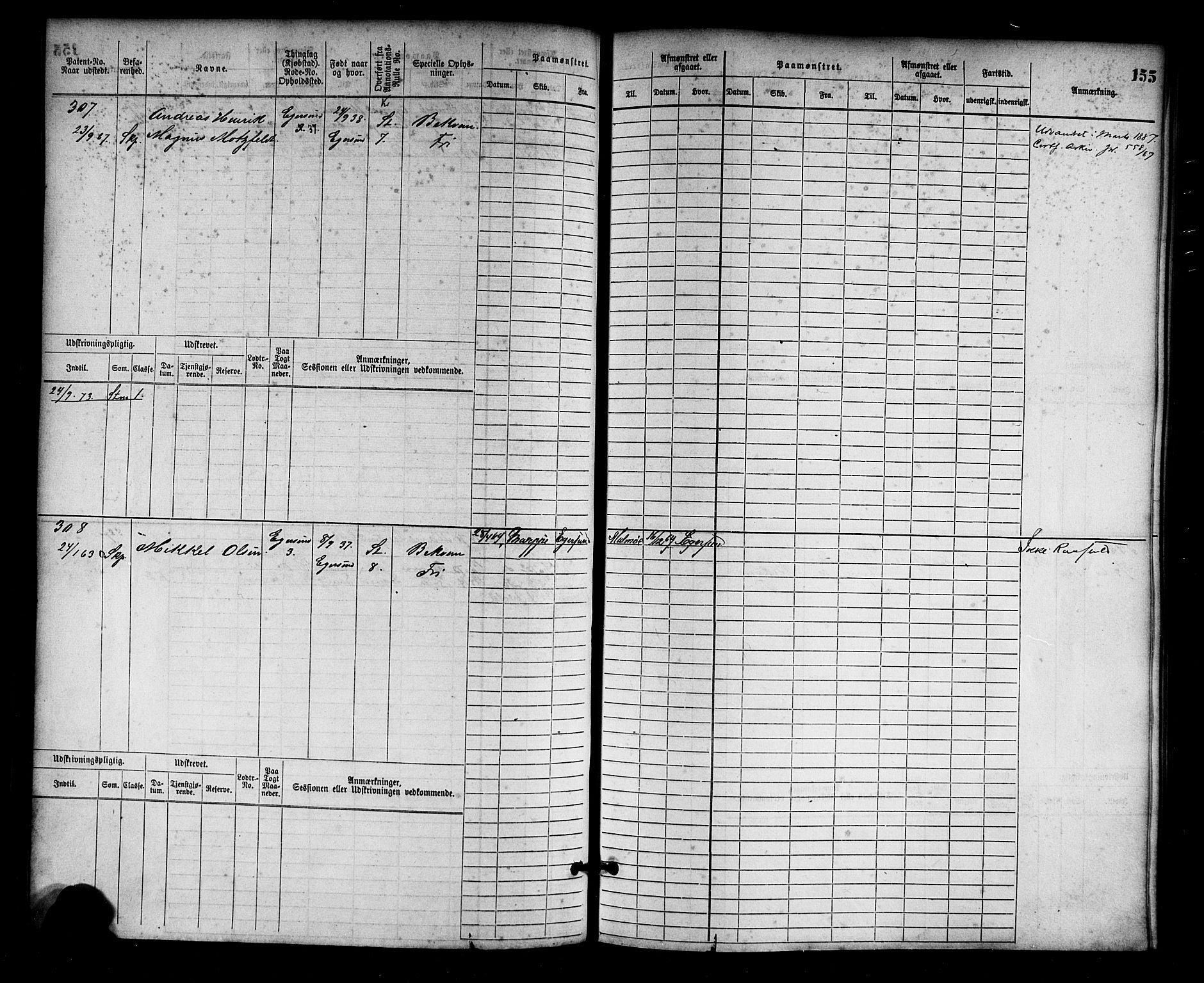 Egersund mønstringskrets, AV/SAK-2031-0019/F/Fb/L0001: Hovedrulle nr 1-666, O-3, 1868-1920, p. 161