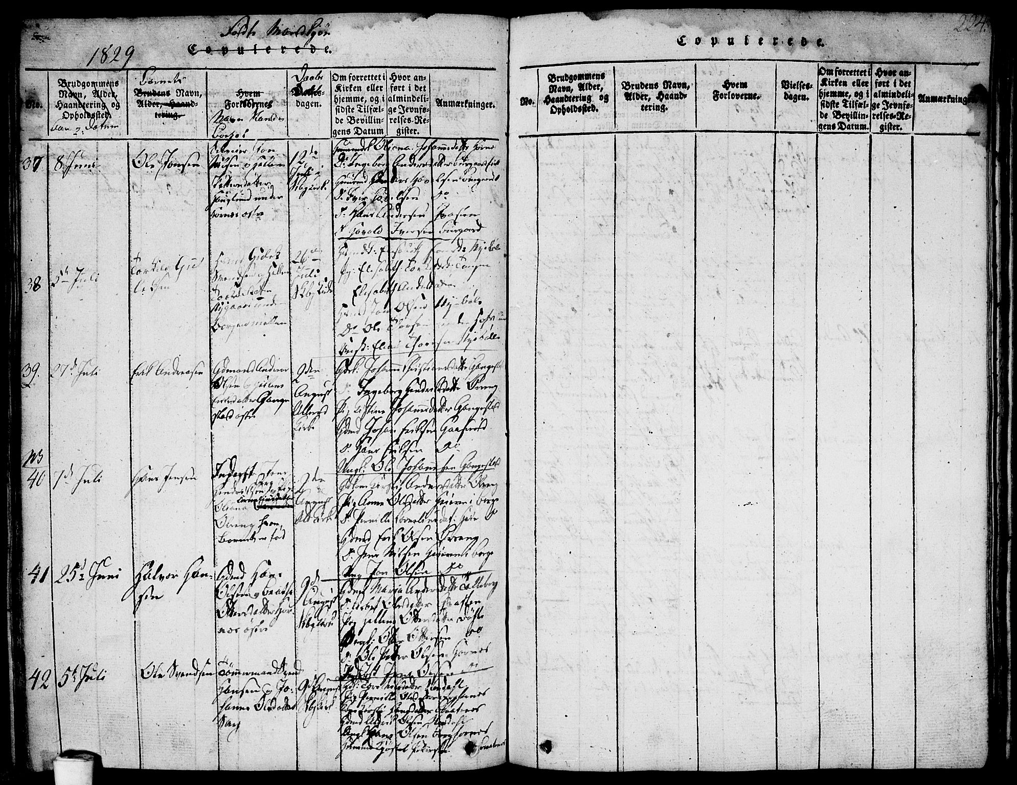 Skjeberg prestekontor Kirkebøker, AV/SAO-A-10923/F/Fa/L0004: Parish register (official) no. I 4, 1815-1830, p. 224