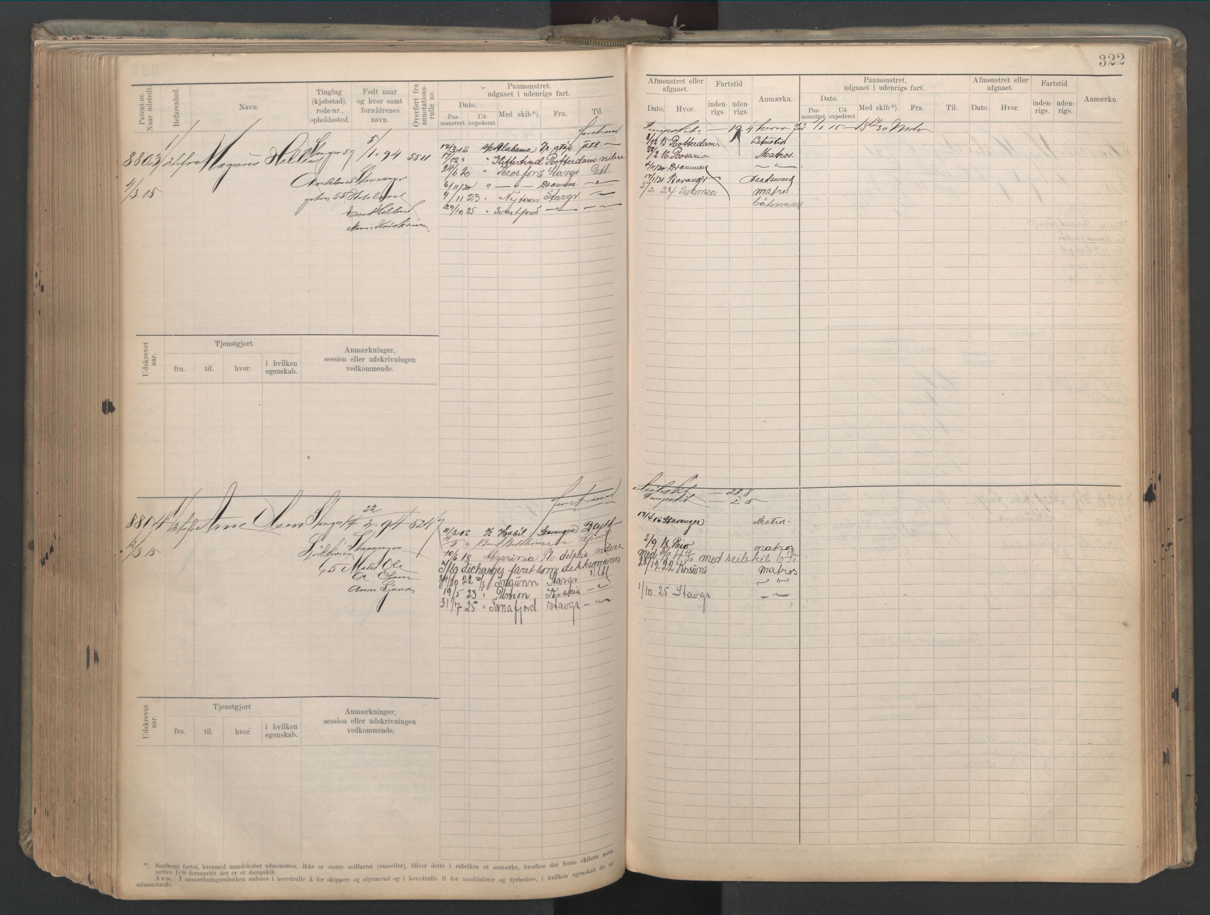 Stavanger sjømannskontor, AV/SAST-A-102006/F/Fb/Fbb/L0023: Sjøfartshovedrulle patnentnr. 8161-8904 (dublett), 1903, p. 326