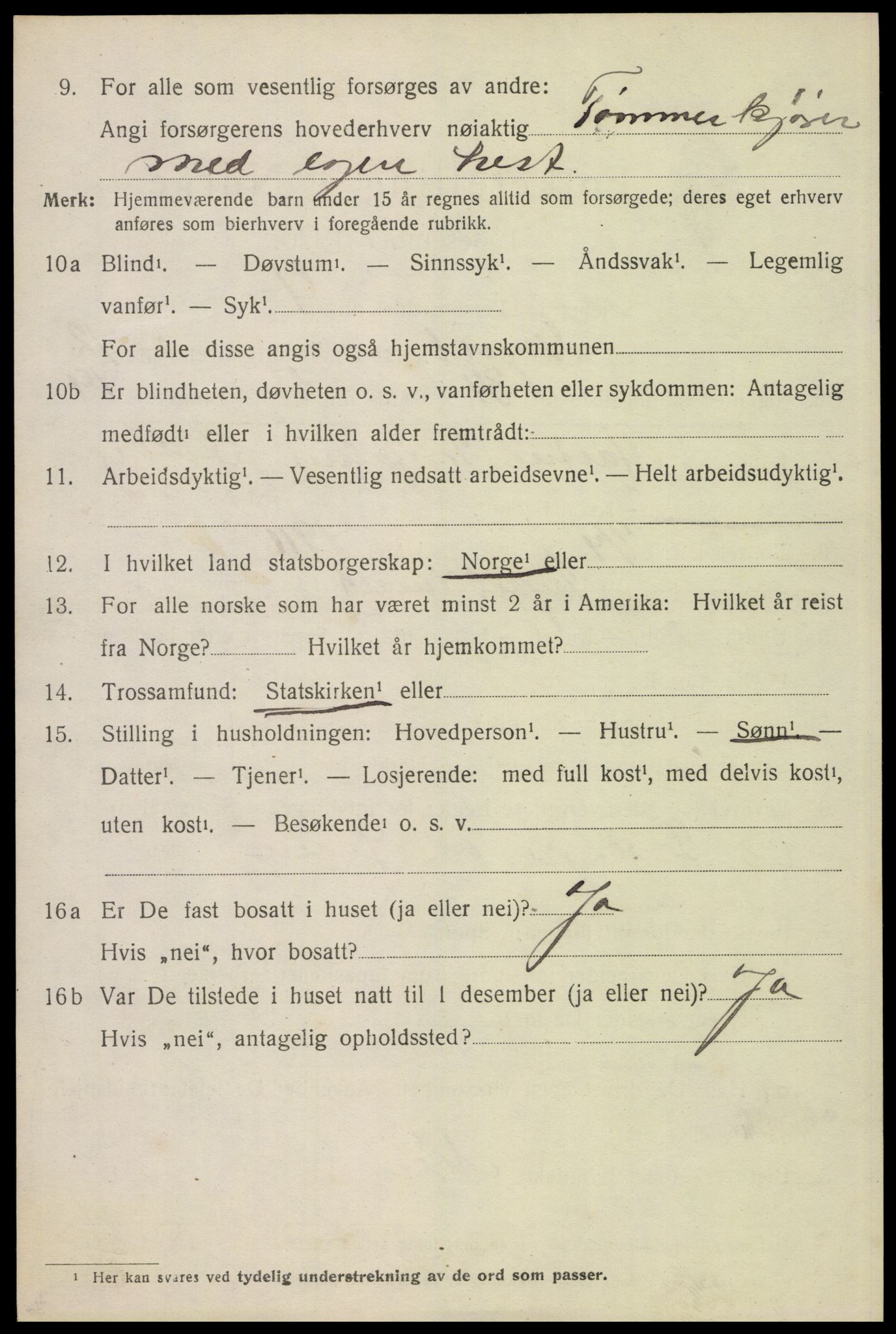SAH, 1920 census for Trysil, 1920, p. 7574
