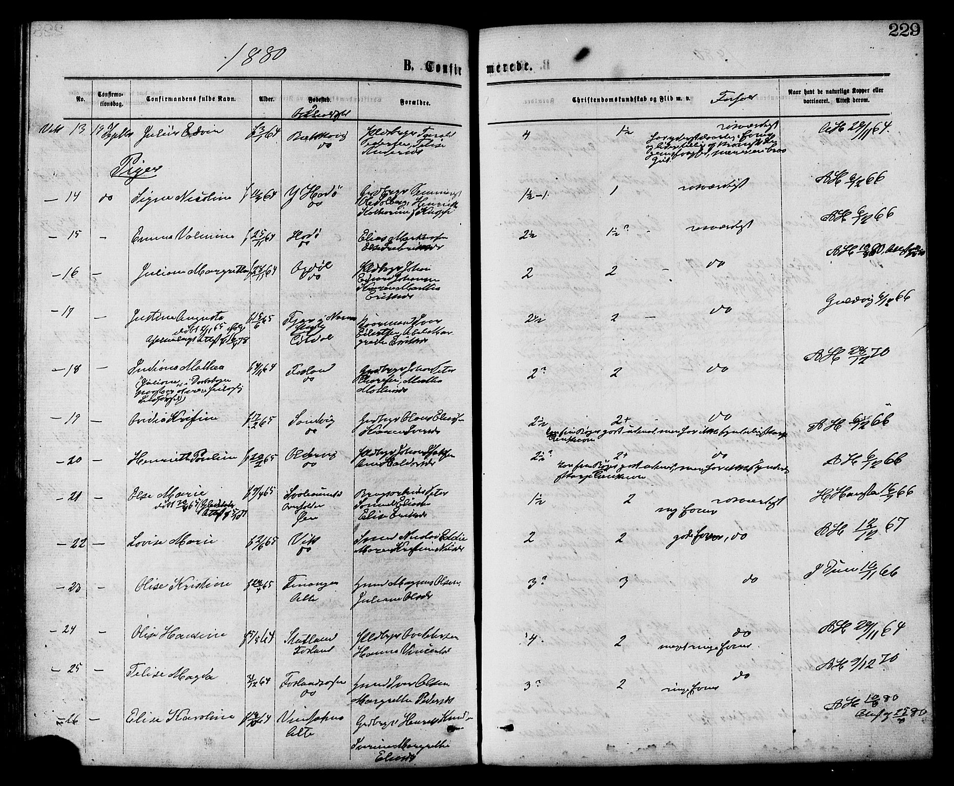 Ministerialprotokoller, klokkerbøker og fødselsregistre - Nord-Trøndelag, SAT/A-1458/773/L0616: Parish register (official) no. 773A07, 1870-1887, p. 229