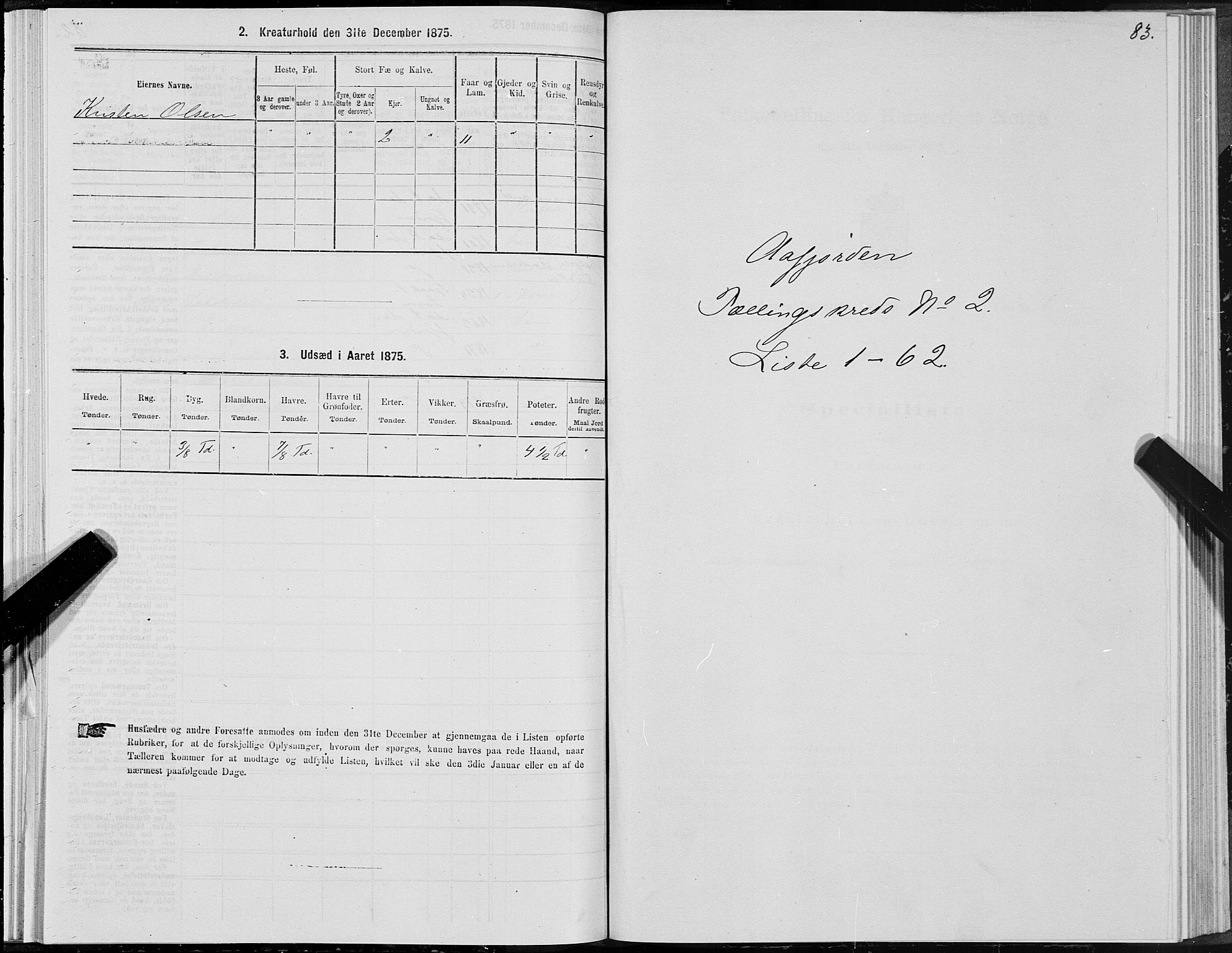 SAT, 1875 census for 1630P Aafjorden, 1875, p. 1083