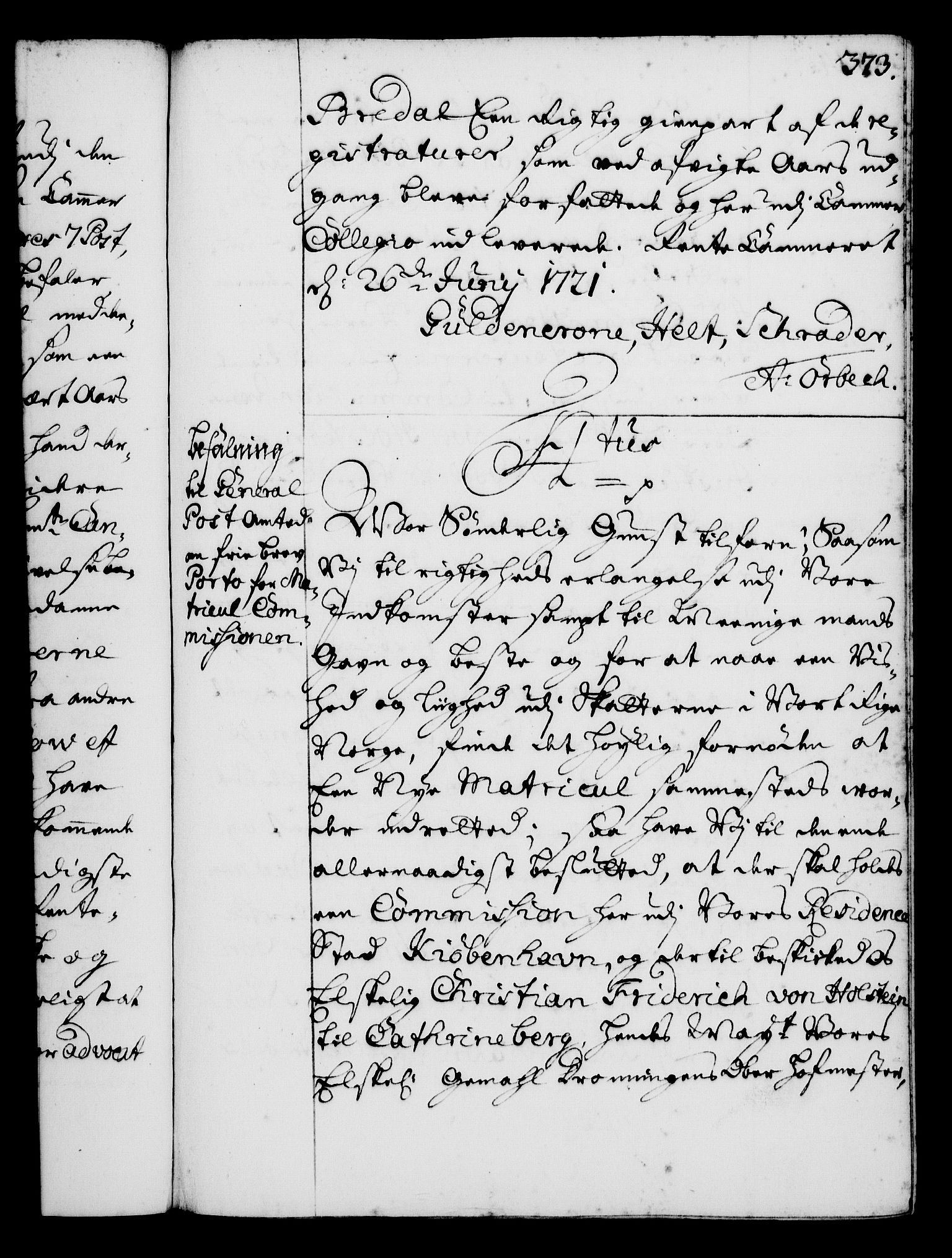 Rentekammeret, Kammerkanselliet, RA/EA-3111/G/Gg/Gga/L0001: Norsk ekspedisjonsprotokoll med register (merket RK 53.1), 1720-1723, p. 373