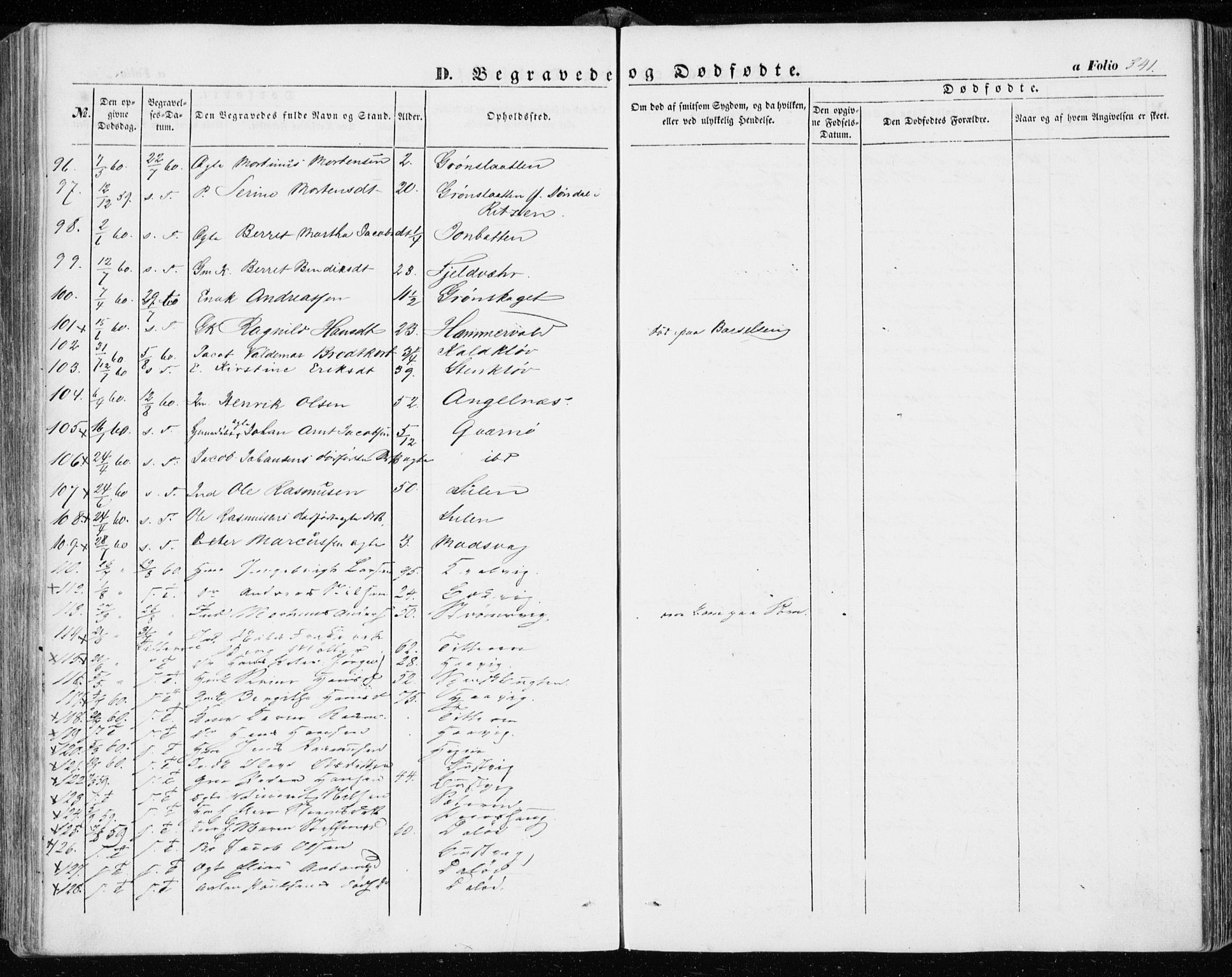 Ministerialprotokoller, klokkerbøker og fødselsregistre - Sør-Trøndelag, SAT/A-1456/634/L0530: Parish register (official) no. 634A06, 1852-1860, p. 341