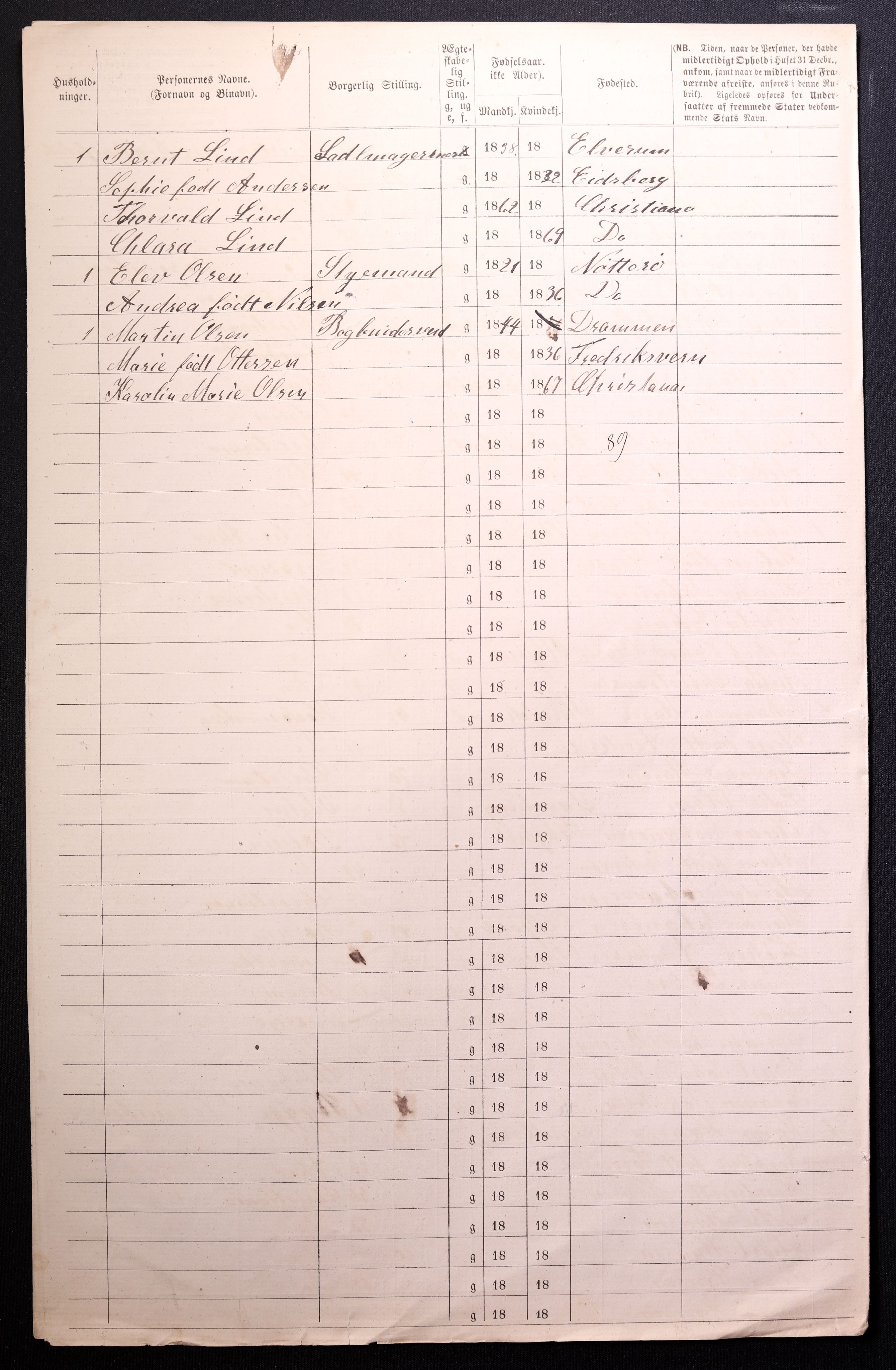 RA, 1870 census for 0301 Kristiania, 1870, p. 2240