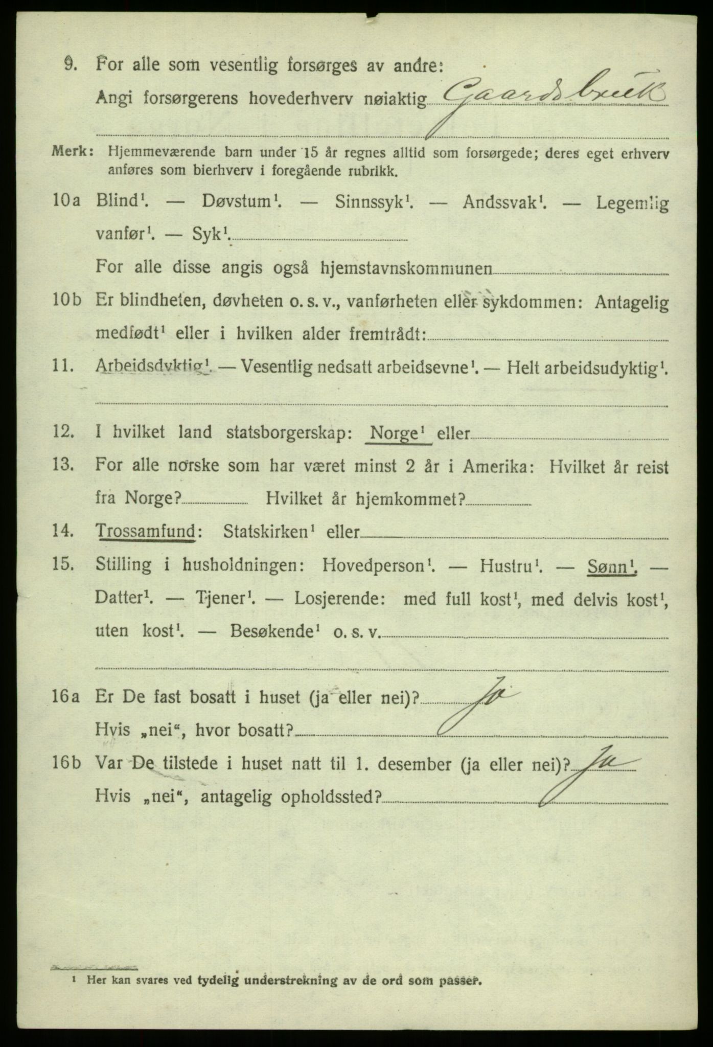 SAB, 1920 census for Haus, 1920, p. 6710