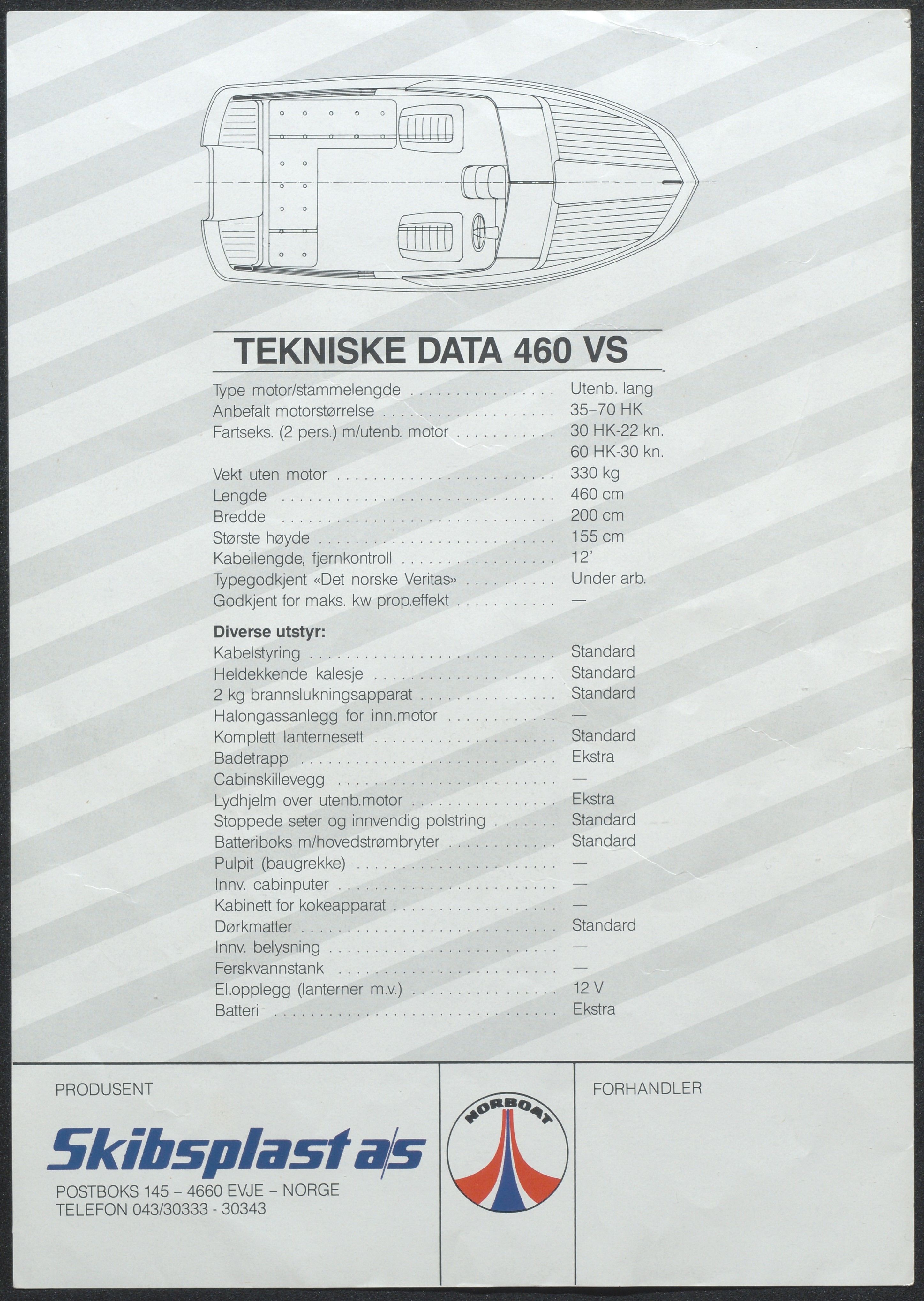 Skibsplast, AAKS/PA-2968/01/X/X01/L0002/0011: Brosjyrer / Skibsplast 460 VS (1987-1991), 1987-1991