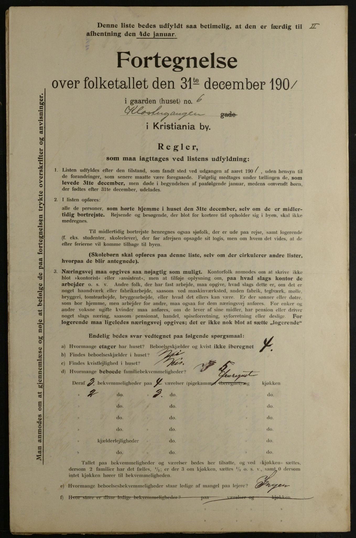 OBA, Municipal Census 1901 for Kristiania, 1901, p. 6409