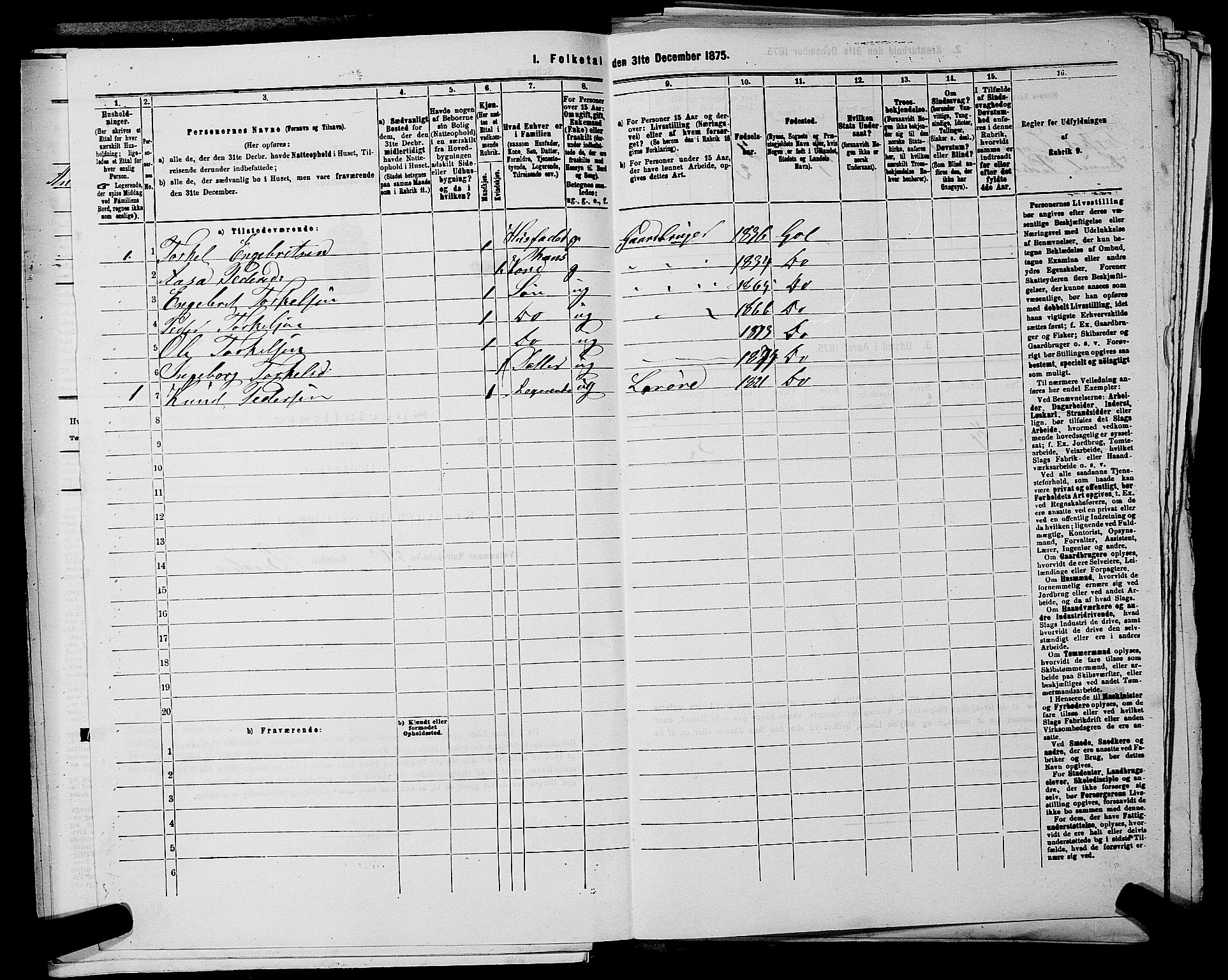SAKO, 1875 census for 0617P Gol, 1875, p. 831